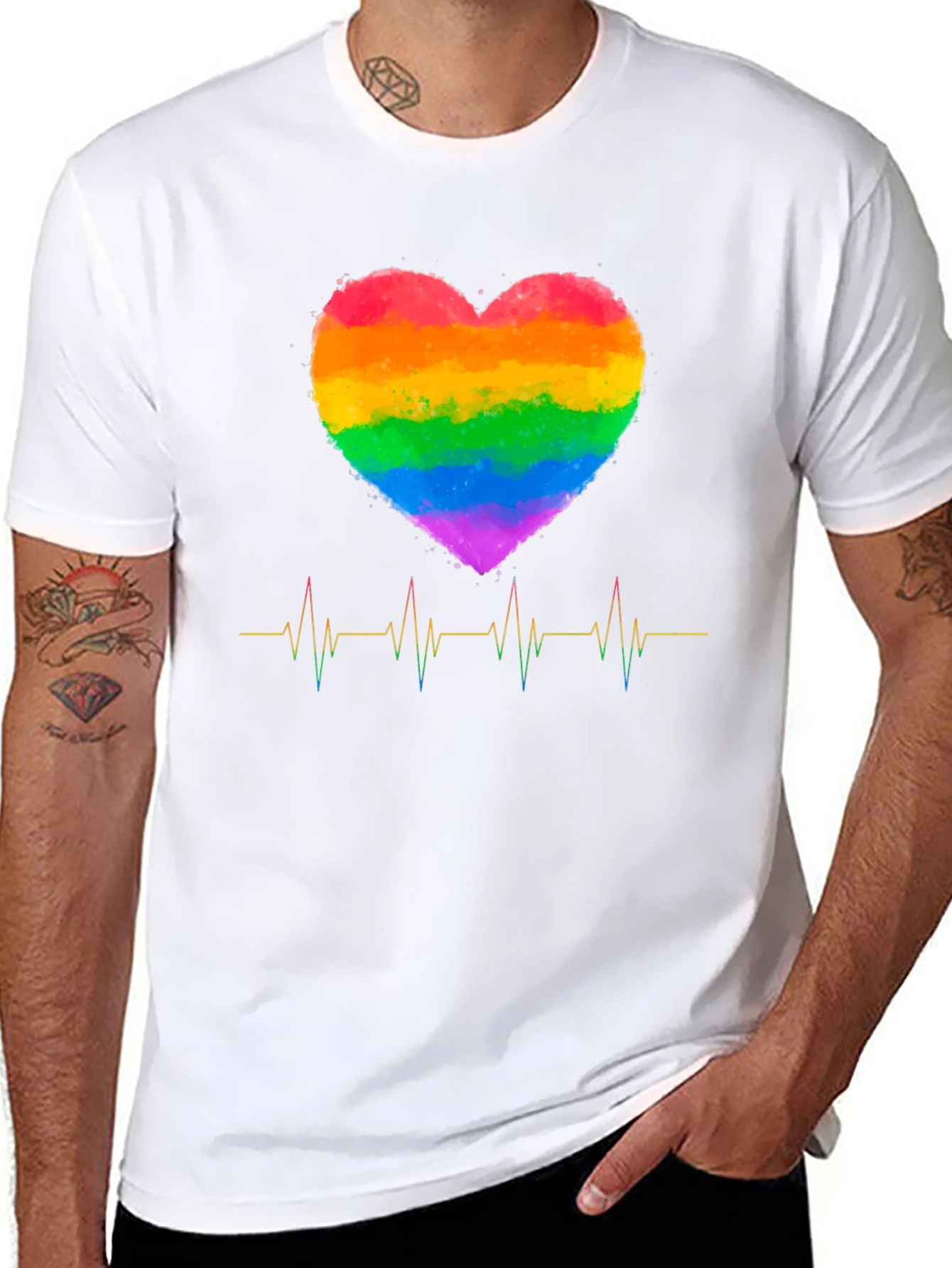 Rainbow Heartbeat Pride T-Shirt