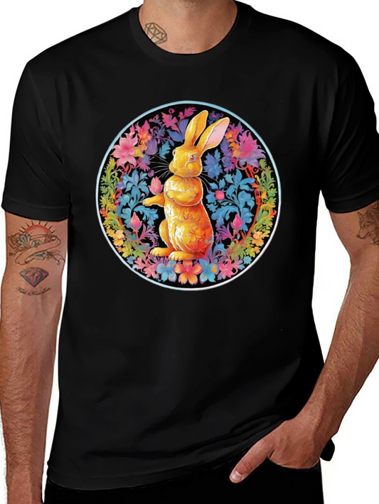 Floral Rabbit Graphic Tee - Easter Spring T-Shirt
