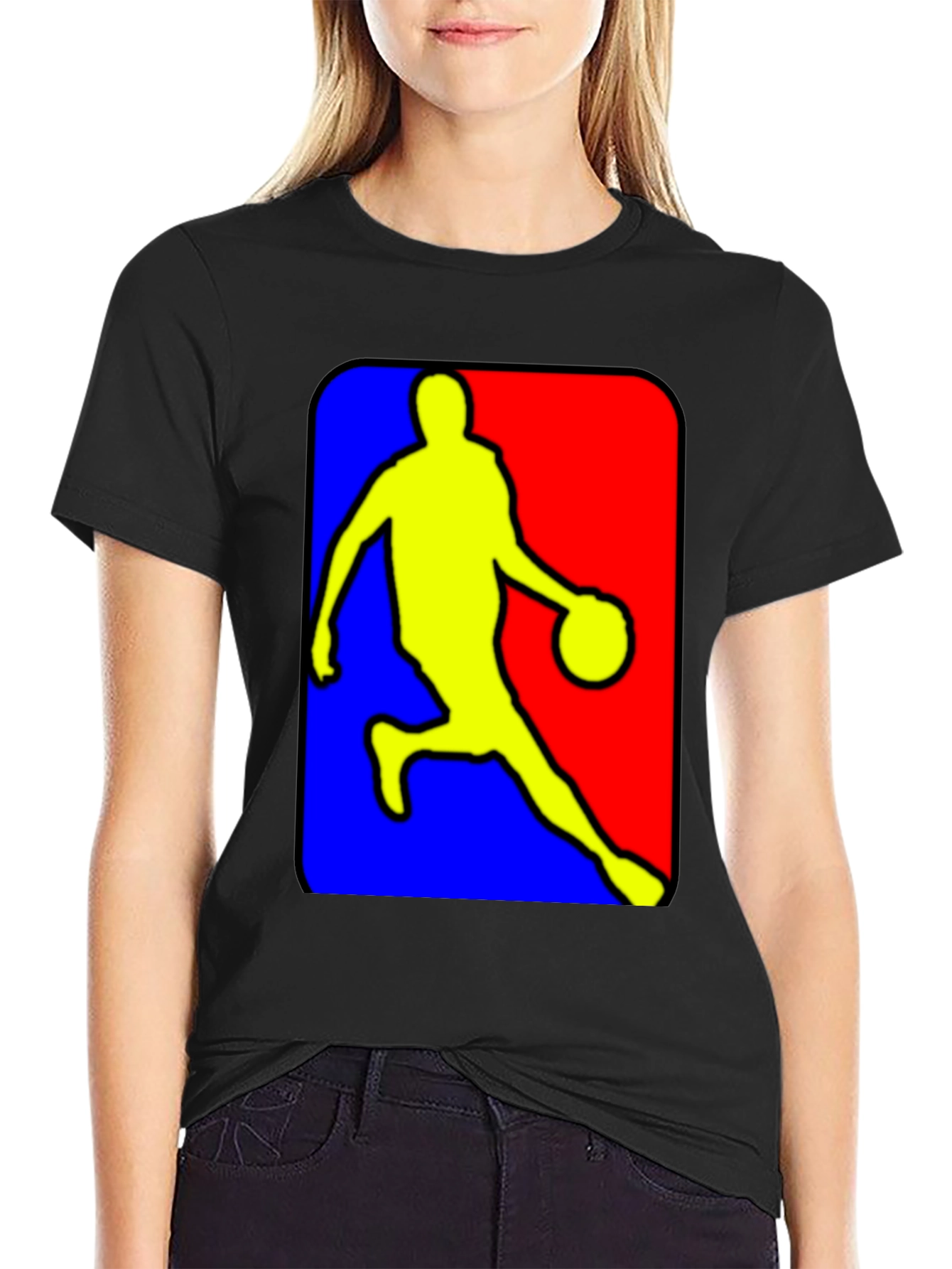 NBA Logo Inspired Black T-Shirt