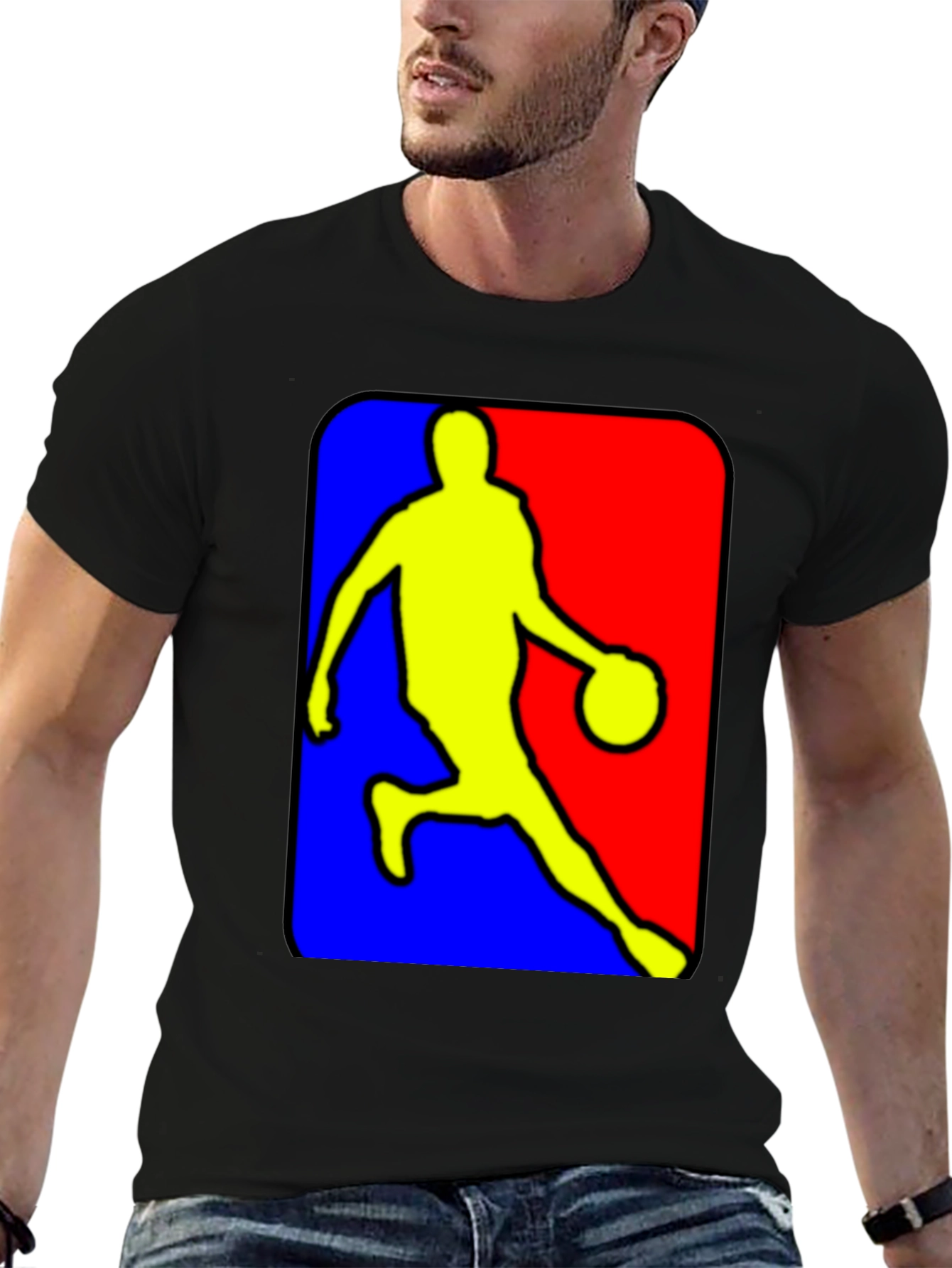 NBA Logo Inspired Black T-Shirt