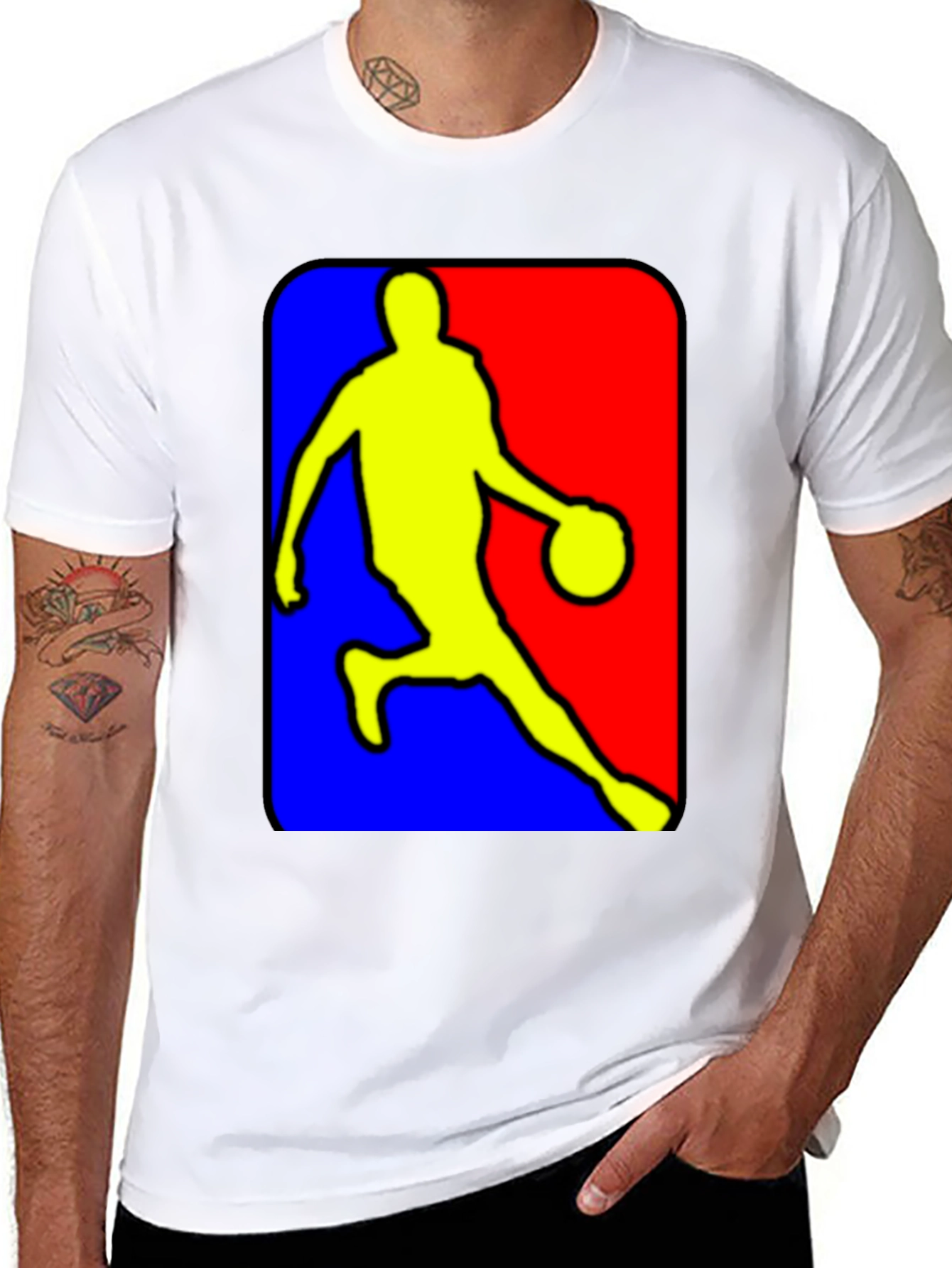 NBA Logo Inspired Black T-Shirt