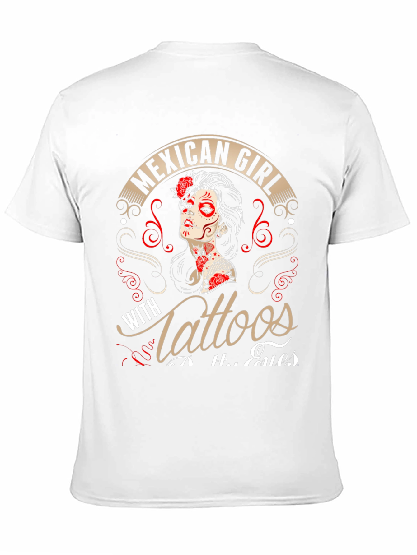 Mexican Girl Tattoos Mens Graphic T-Shirt