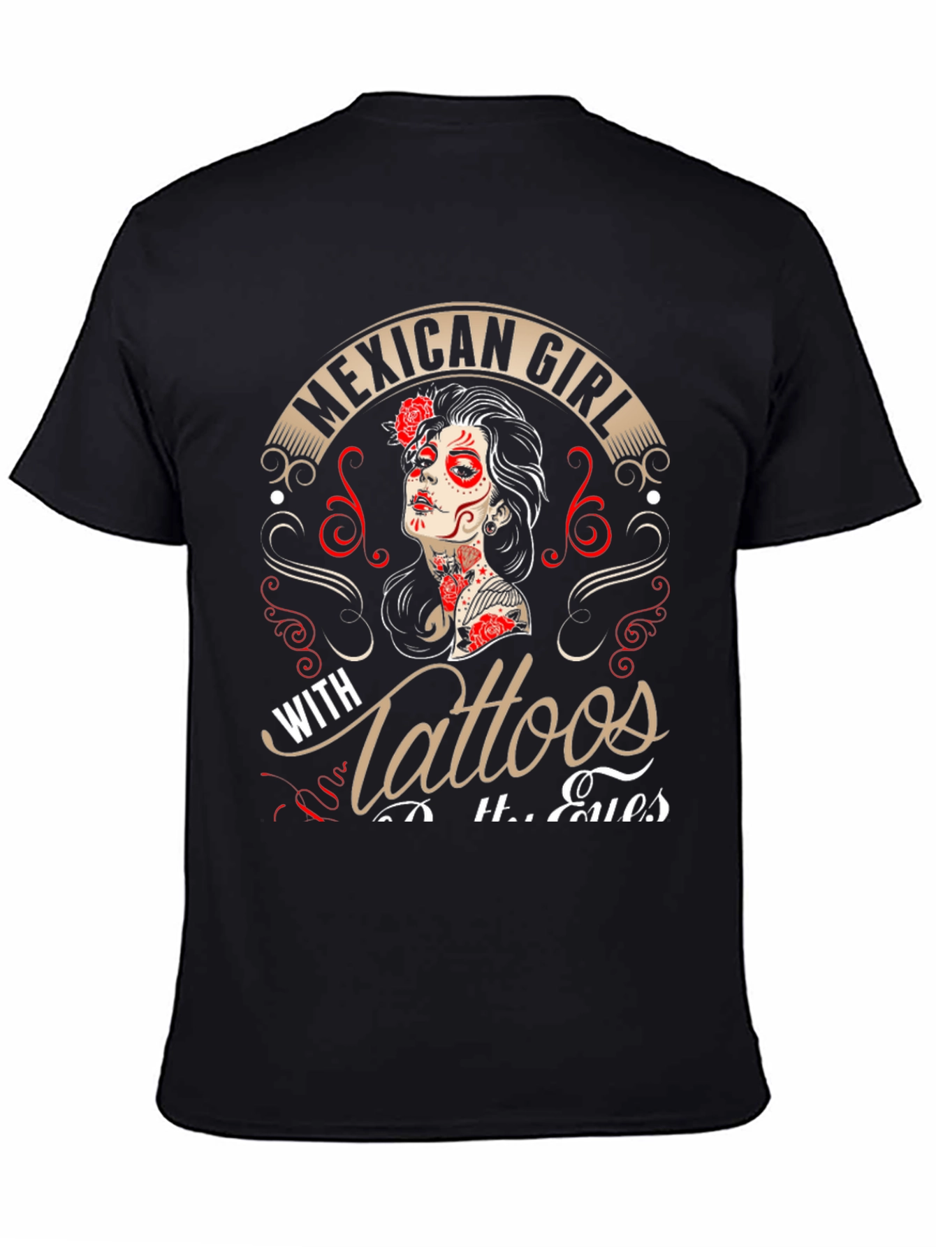 Mexican Girl Tattoos Mens Graphic T-Shirt
