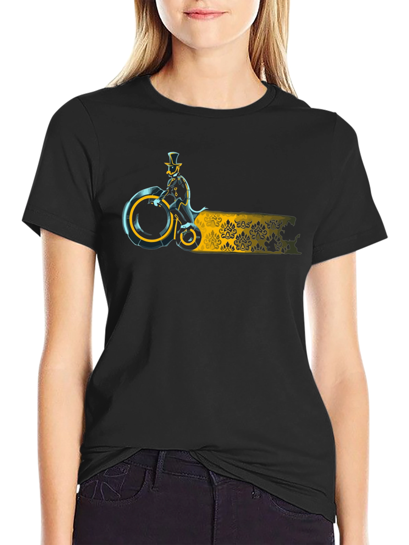 Steampunk Rider Black T-Shirt