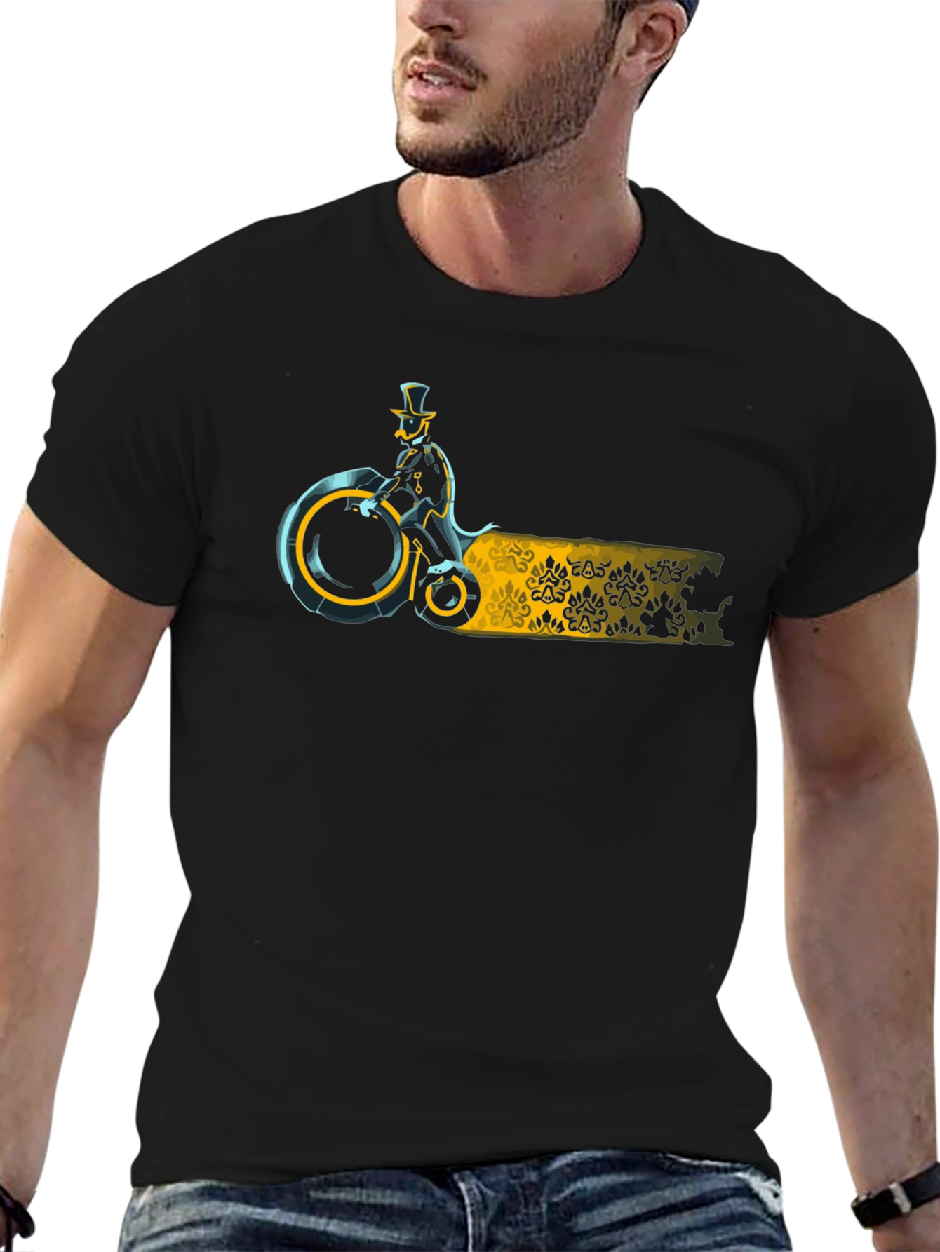 Steampunk Rider Black T-Shirt