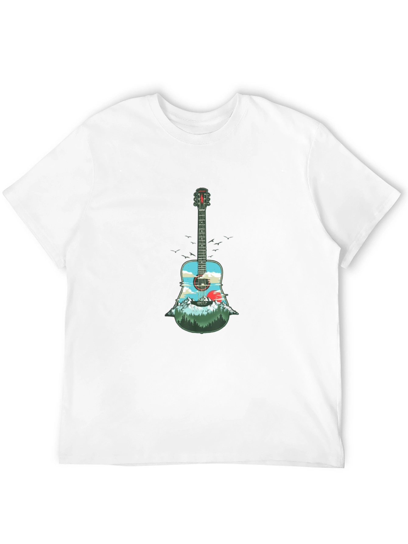 Guitar Landscape Graphic Tee - Black