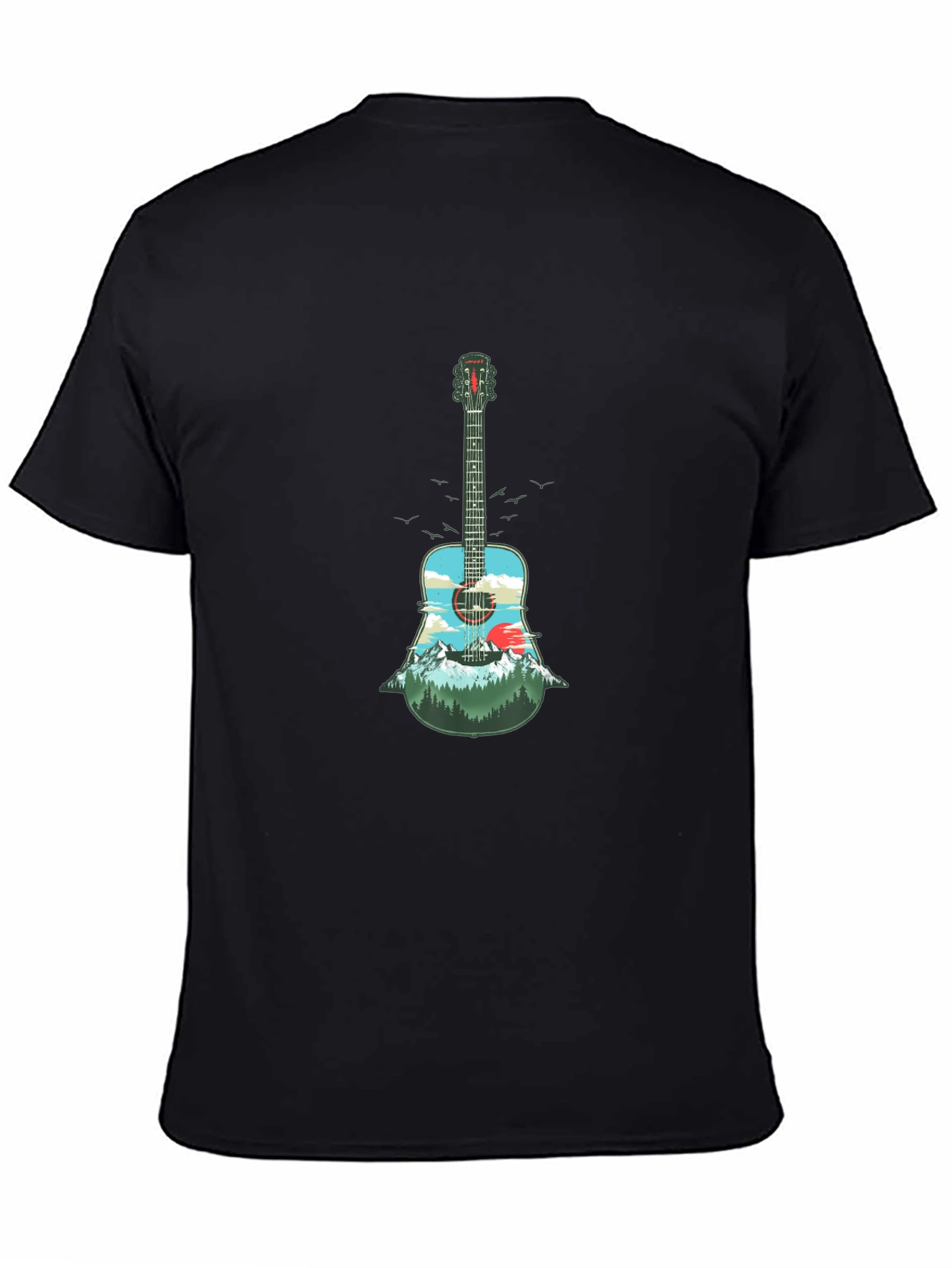 Guitar Landscape Graphic Tee - Black