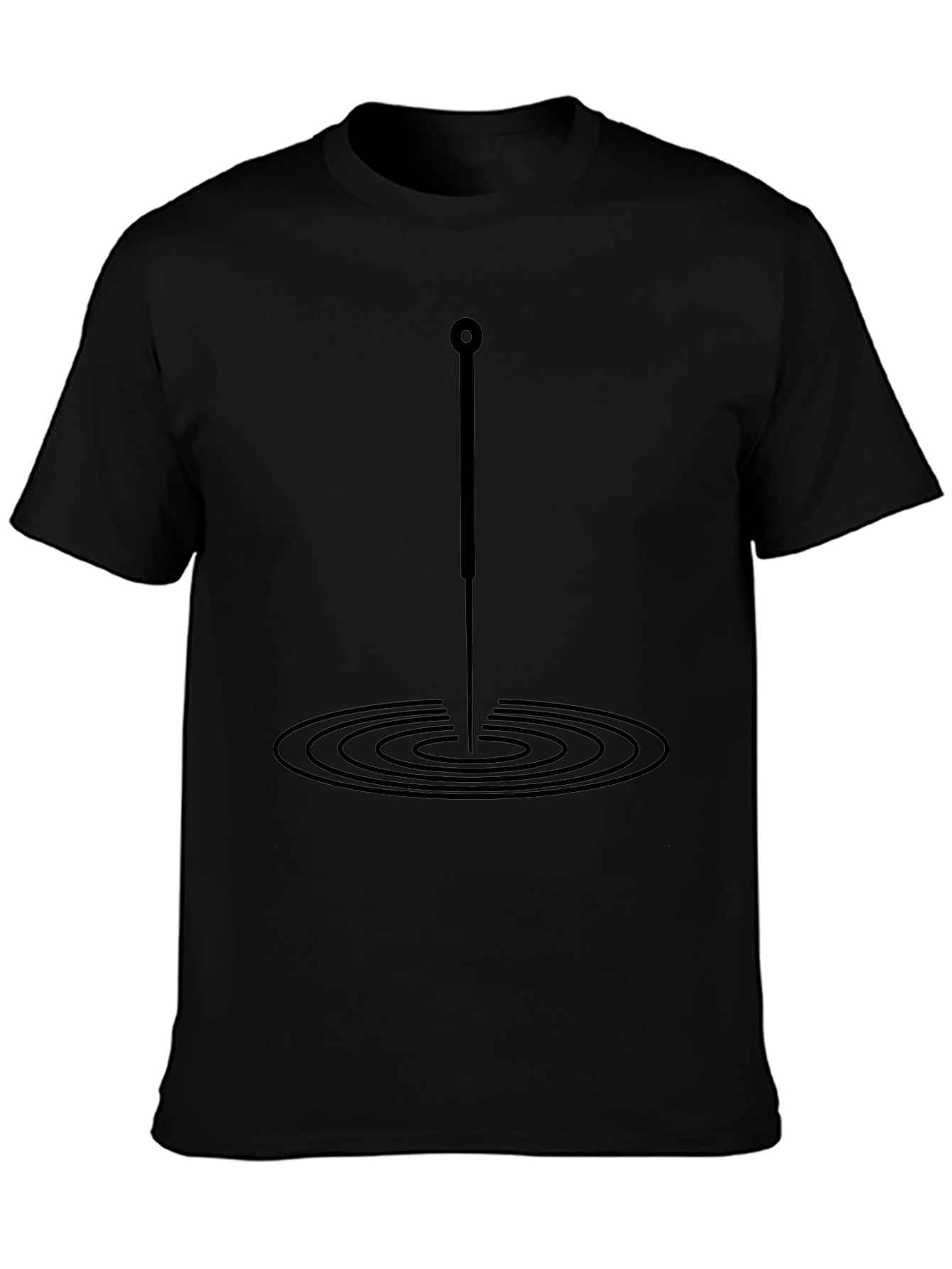 Acupuncture Needle Ripple Effect Black T-Shirt