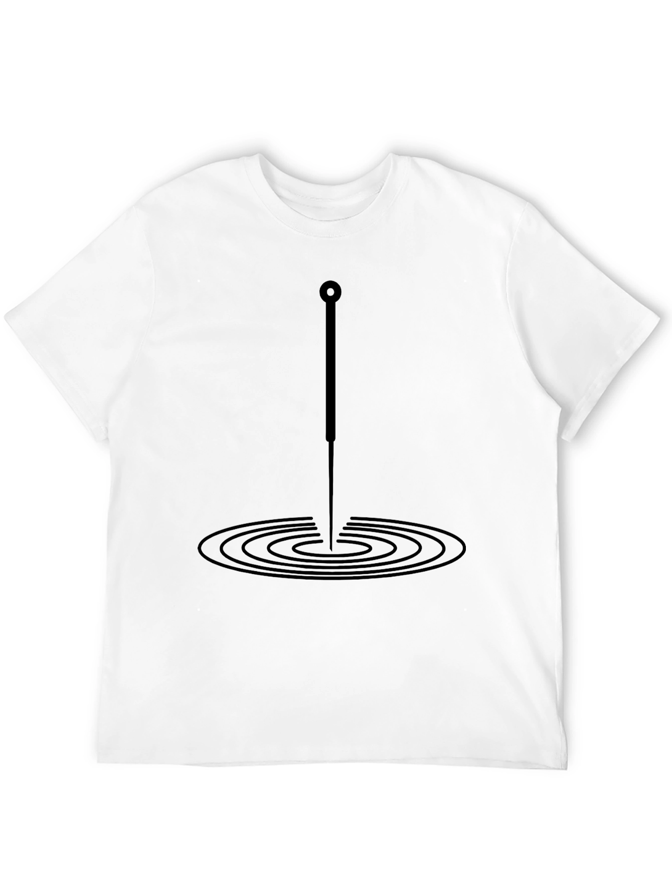Acupuncture Needle Ripple Effect Black T-Shirt