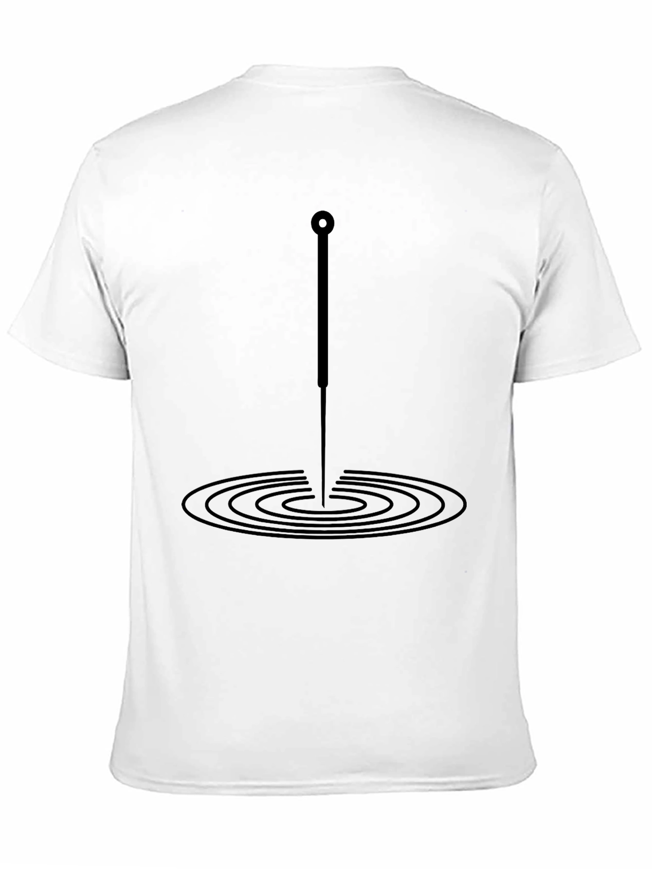 Acupuncture Needle Ripple Effect Black T-Shirt