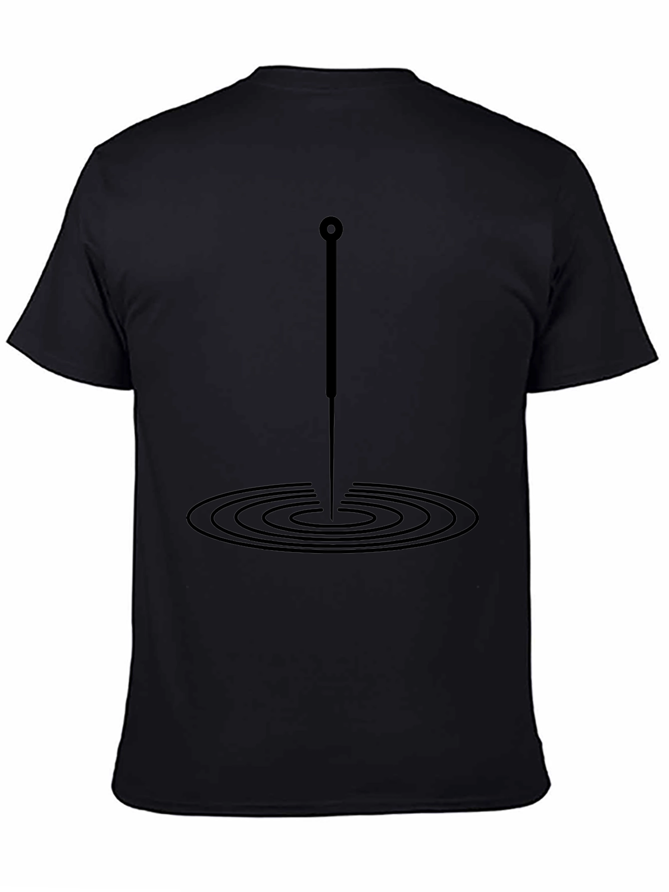 Acupuncture Needle Ripple Effect Black T-Shirt