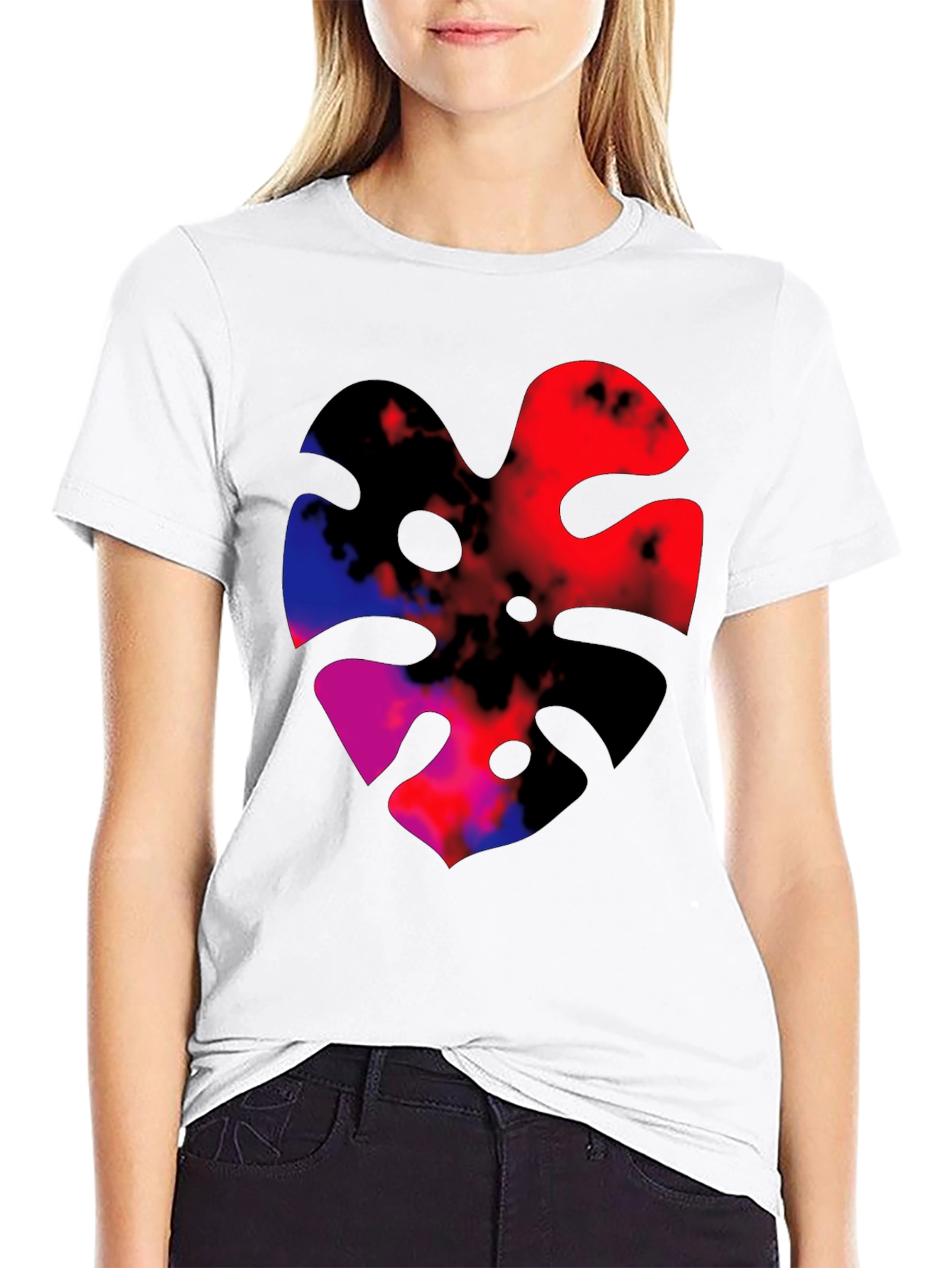 Abstract Monstera Leaf Graphic Tee