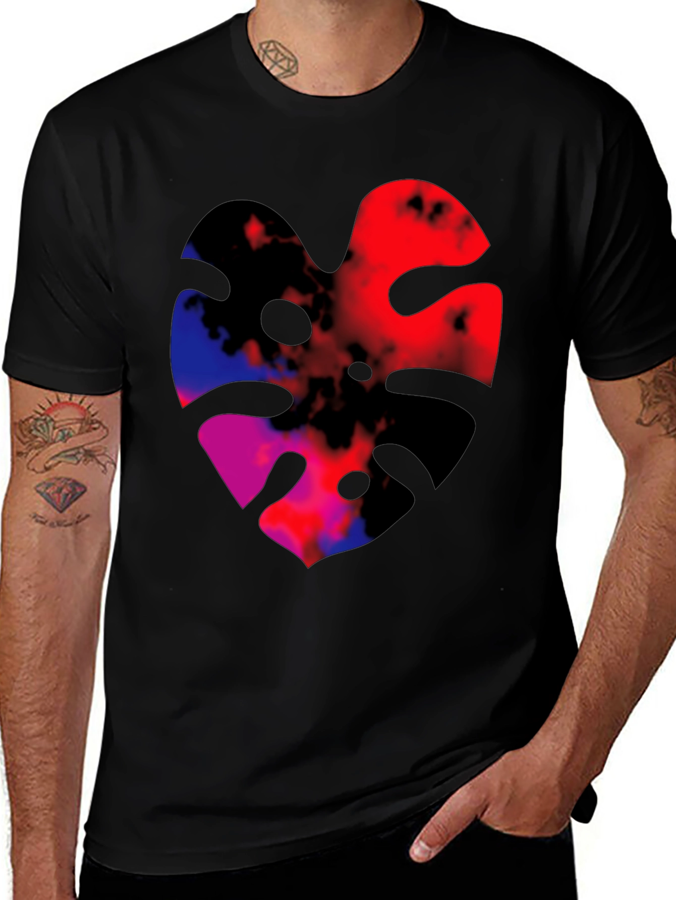 Abstract Monstera Leaf Graphic Tee