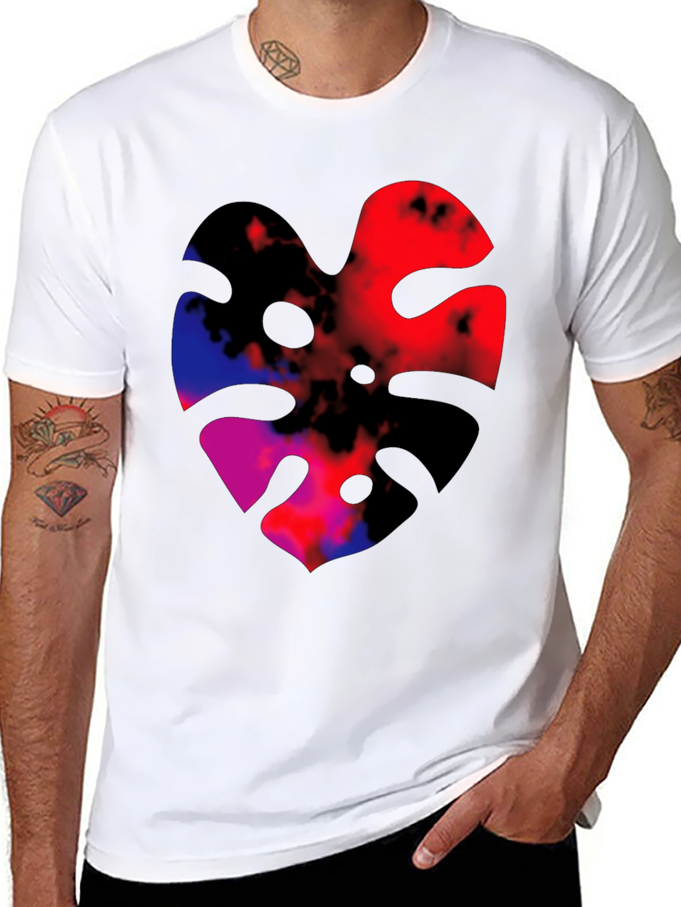Abstract Monstera Leaf Graphic Tee