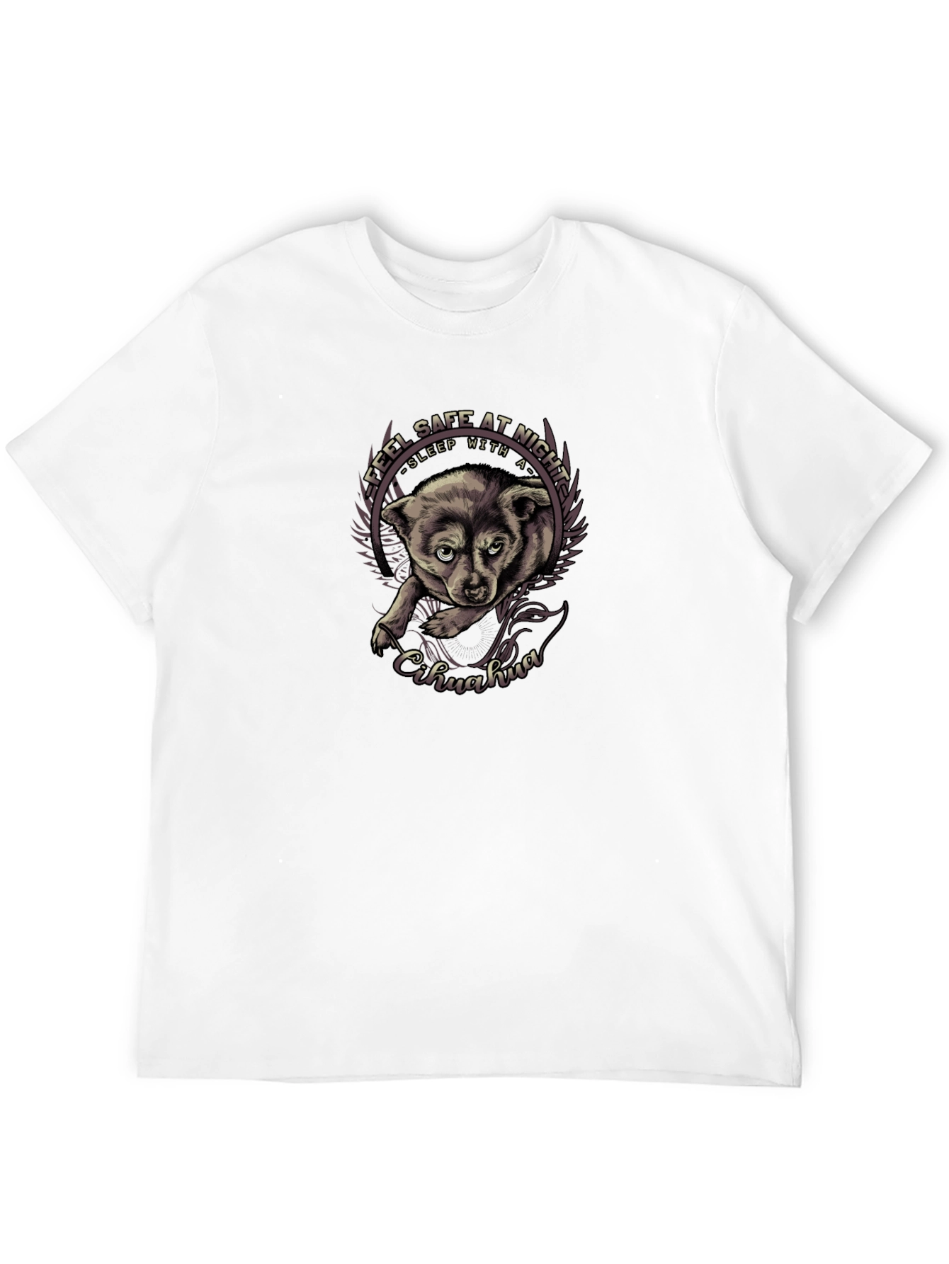 Feel Safe Chihuahua Black T-Shirt