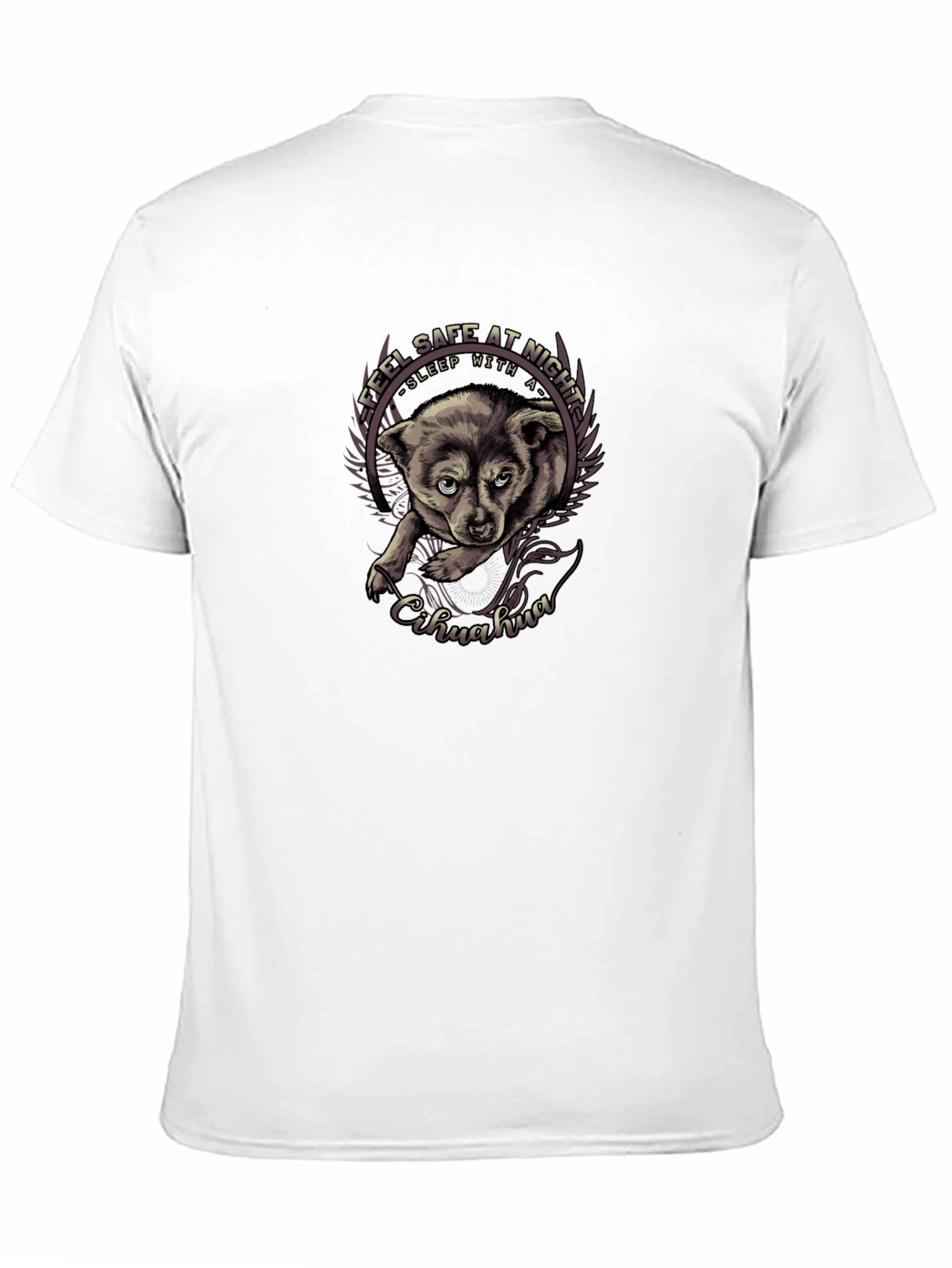 Feel Safe Chihuahua Black T-Shirt