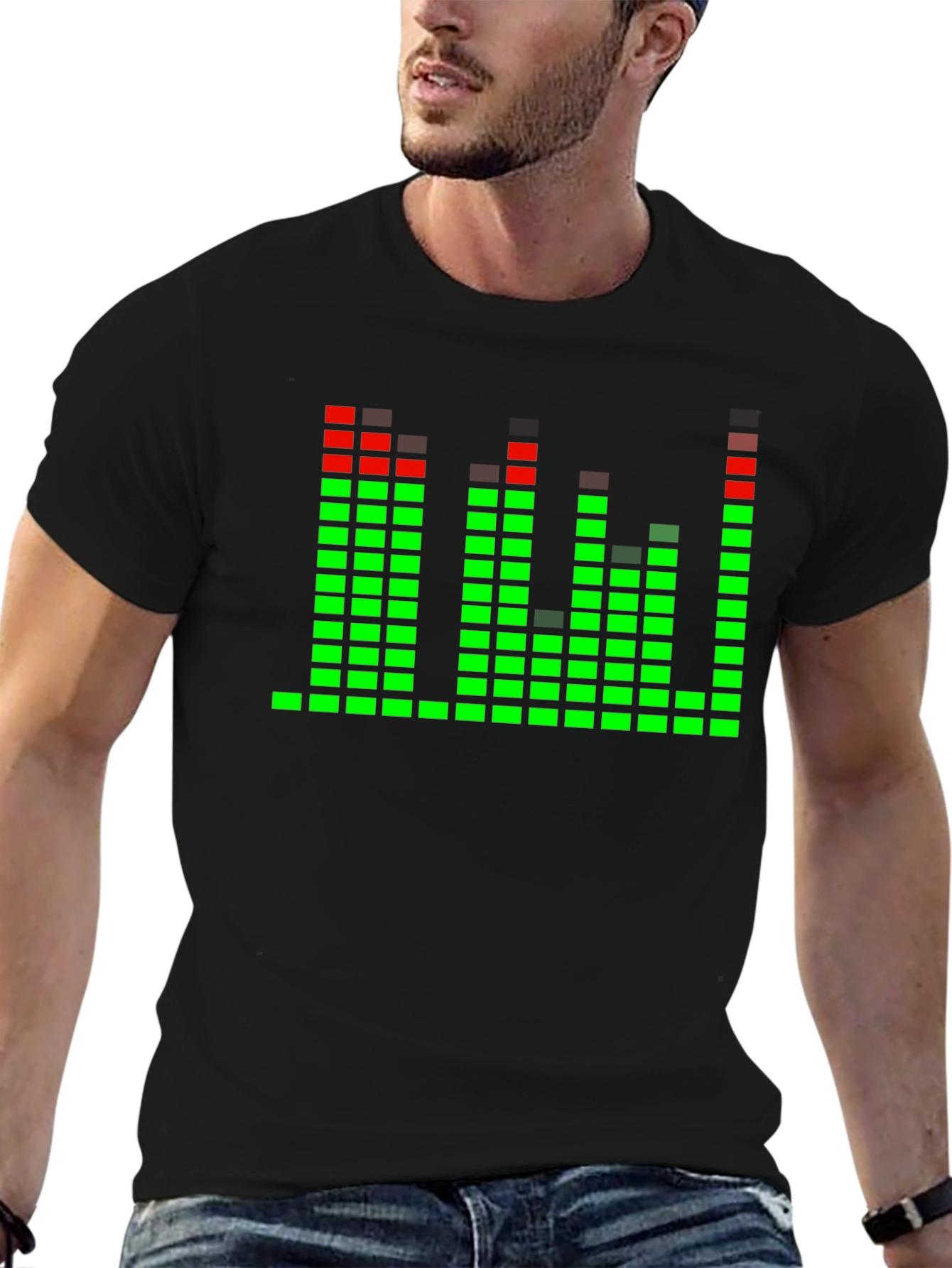 LED Equalizer T-Shirt - Black Rave Party Tee