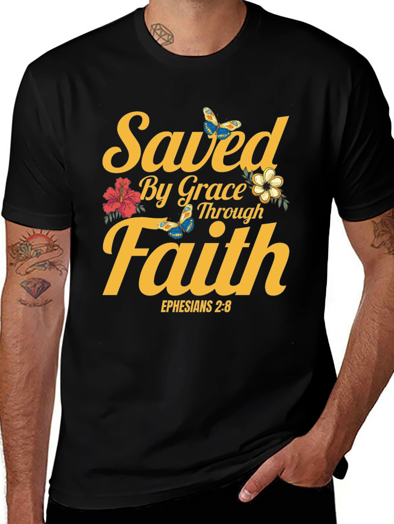 Saved By Grace T-Shirt - Faith & Scripture Tee