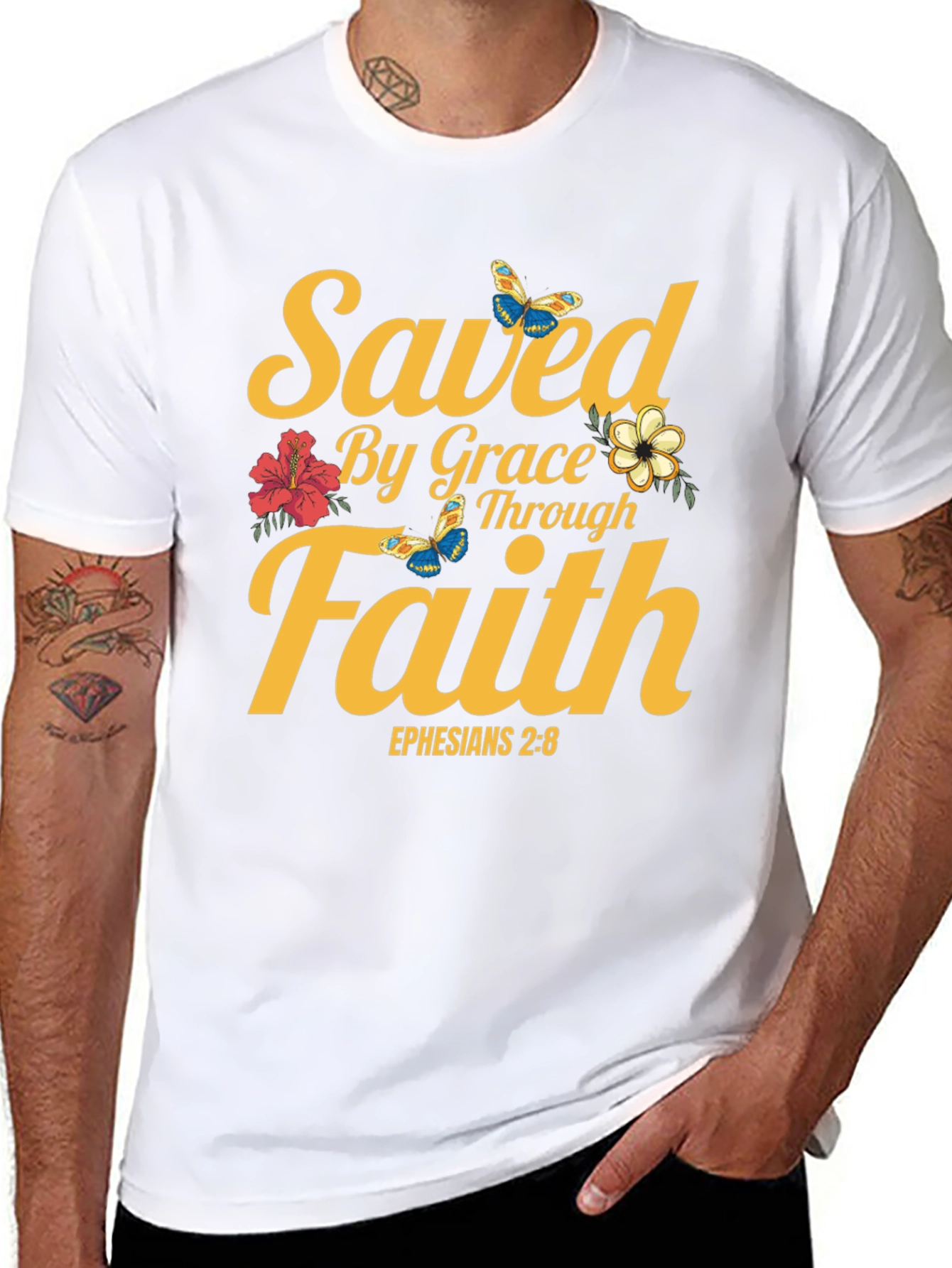 Saved By Grace T-Shirt - Faith & Scripture Tee