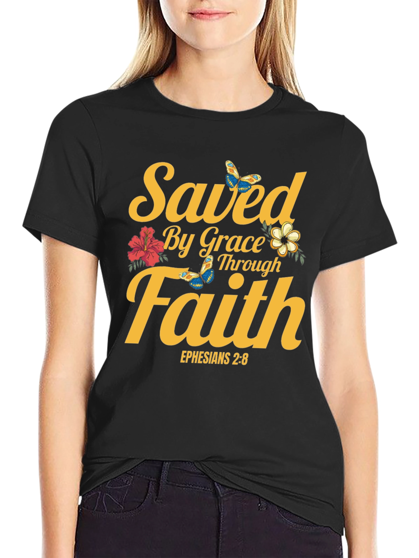 Saved By Grace T-Shirt - Faith & Scripture Tee