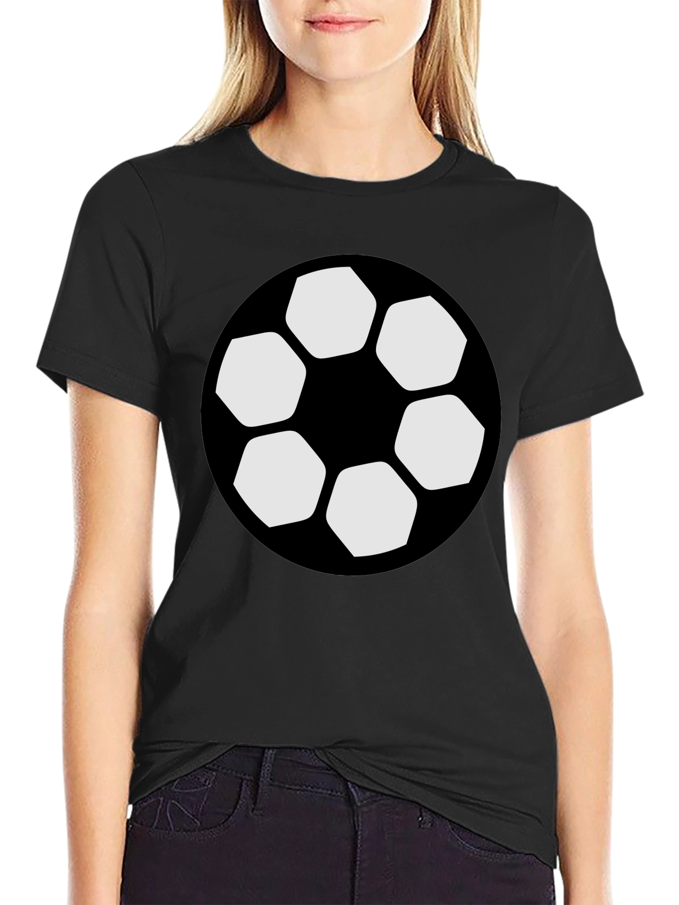 Soccer Ball Graphic Black T-Shirt