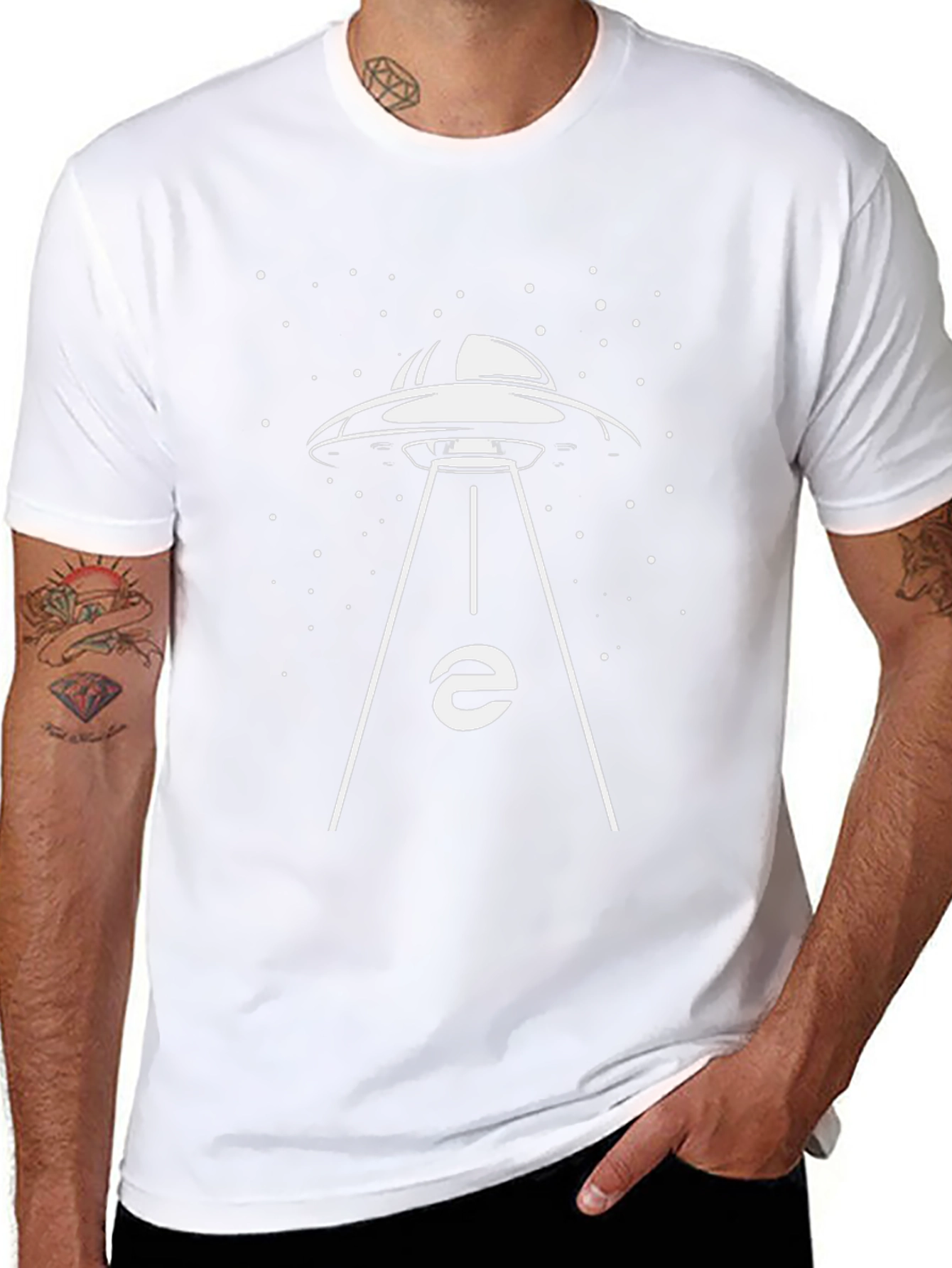 UFO Abduction T-Shirt - Black Graphic Tee