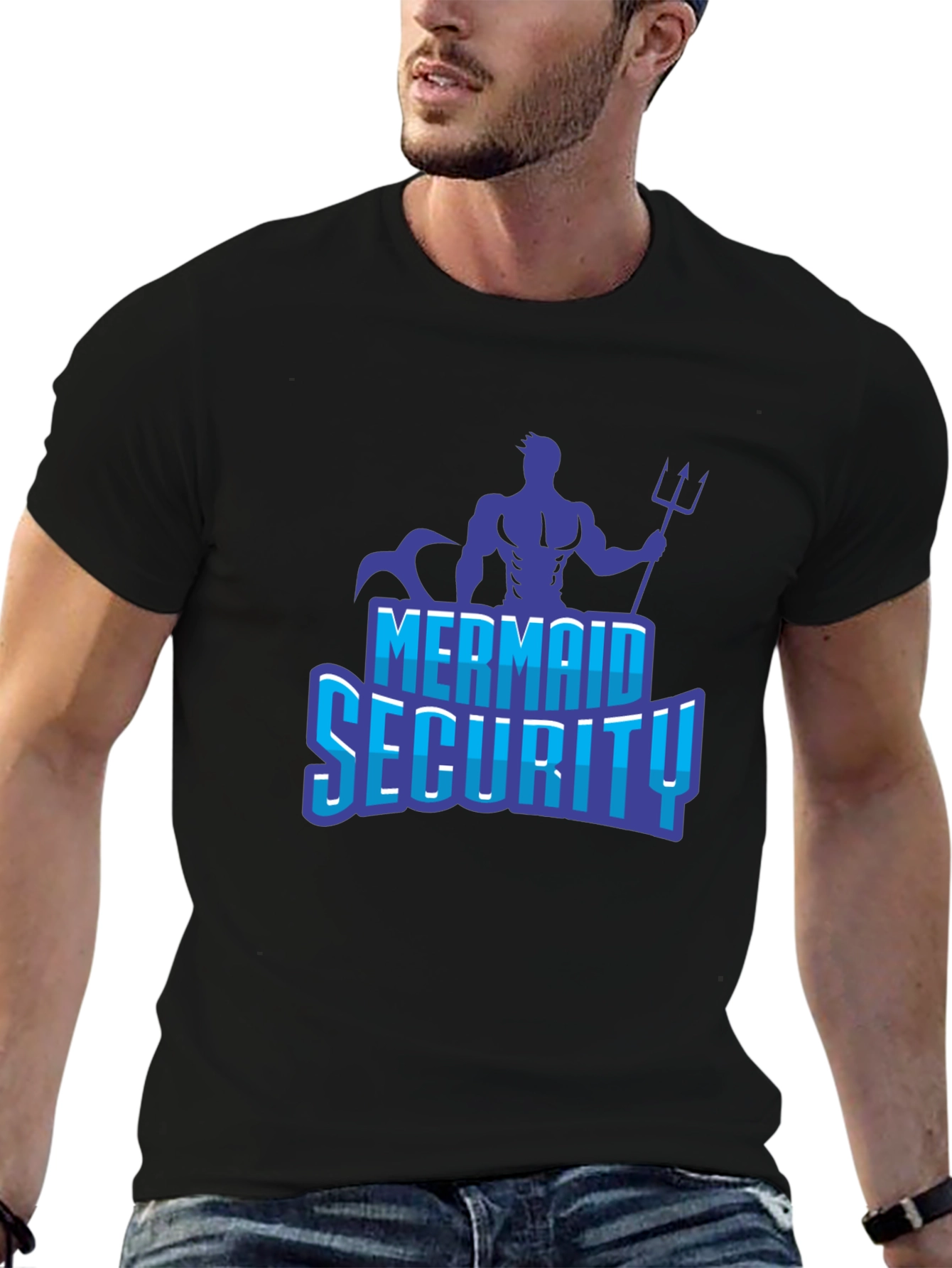 Mermaid Security Graphic Tee - Black