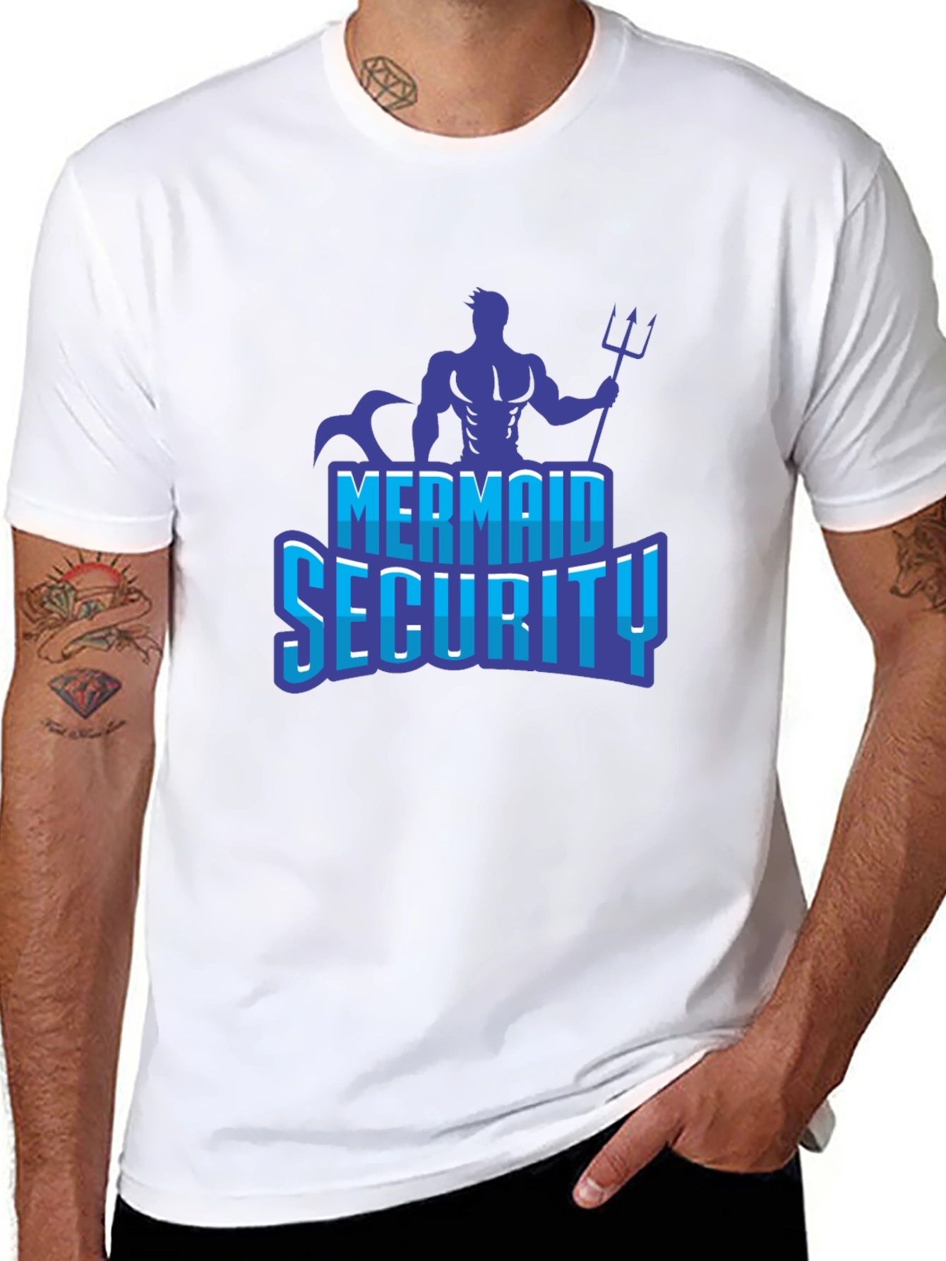 Mermaid Security Graphic Tee - Black