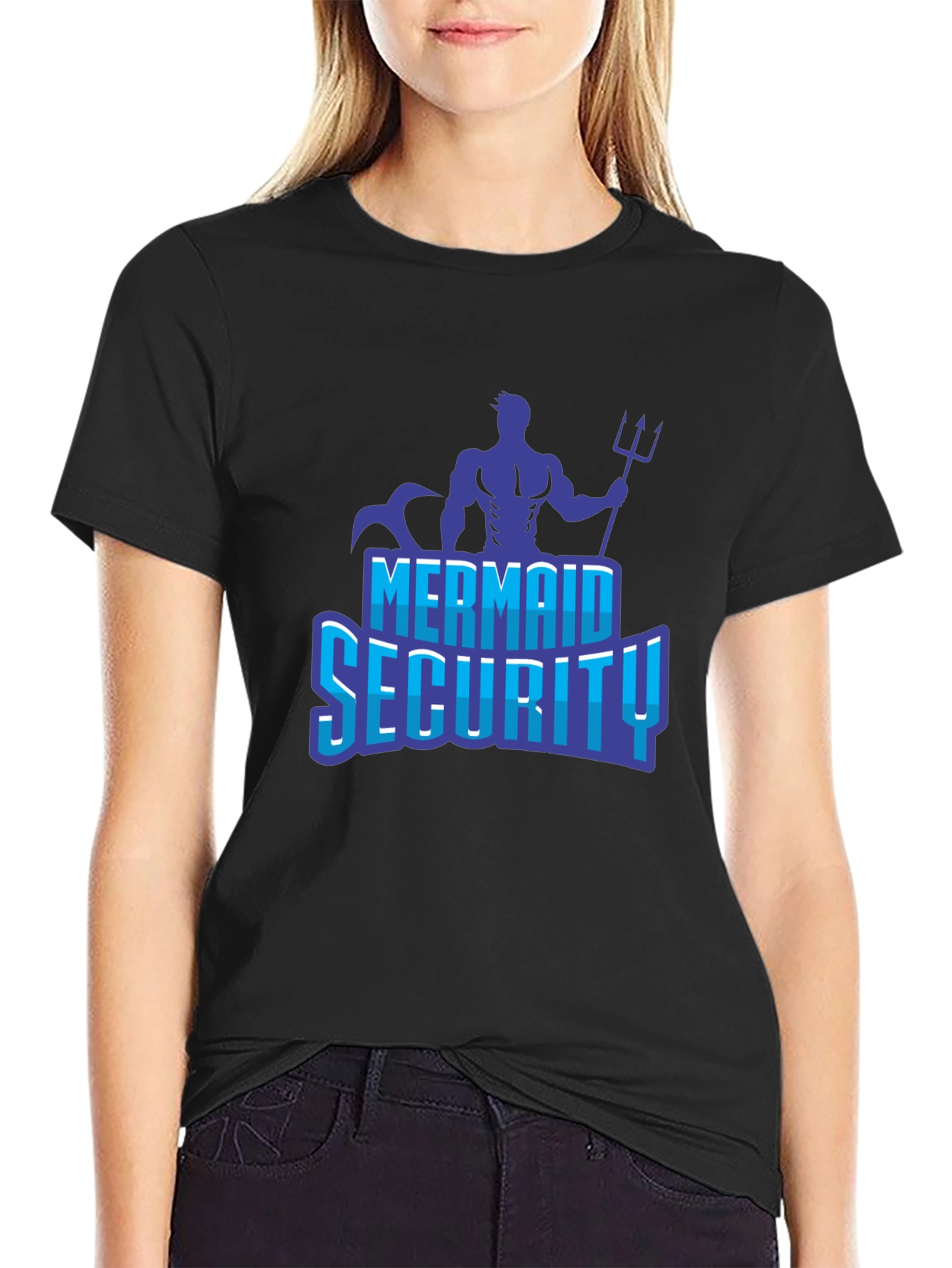 Mermaid Security Graphic Tee - Black