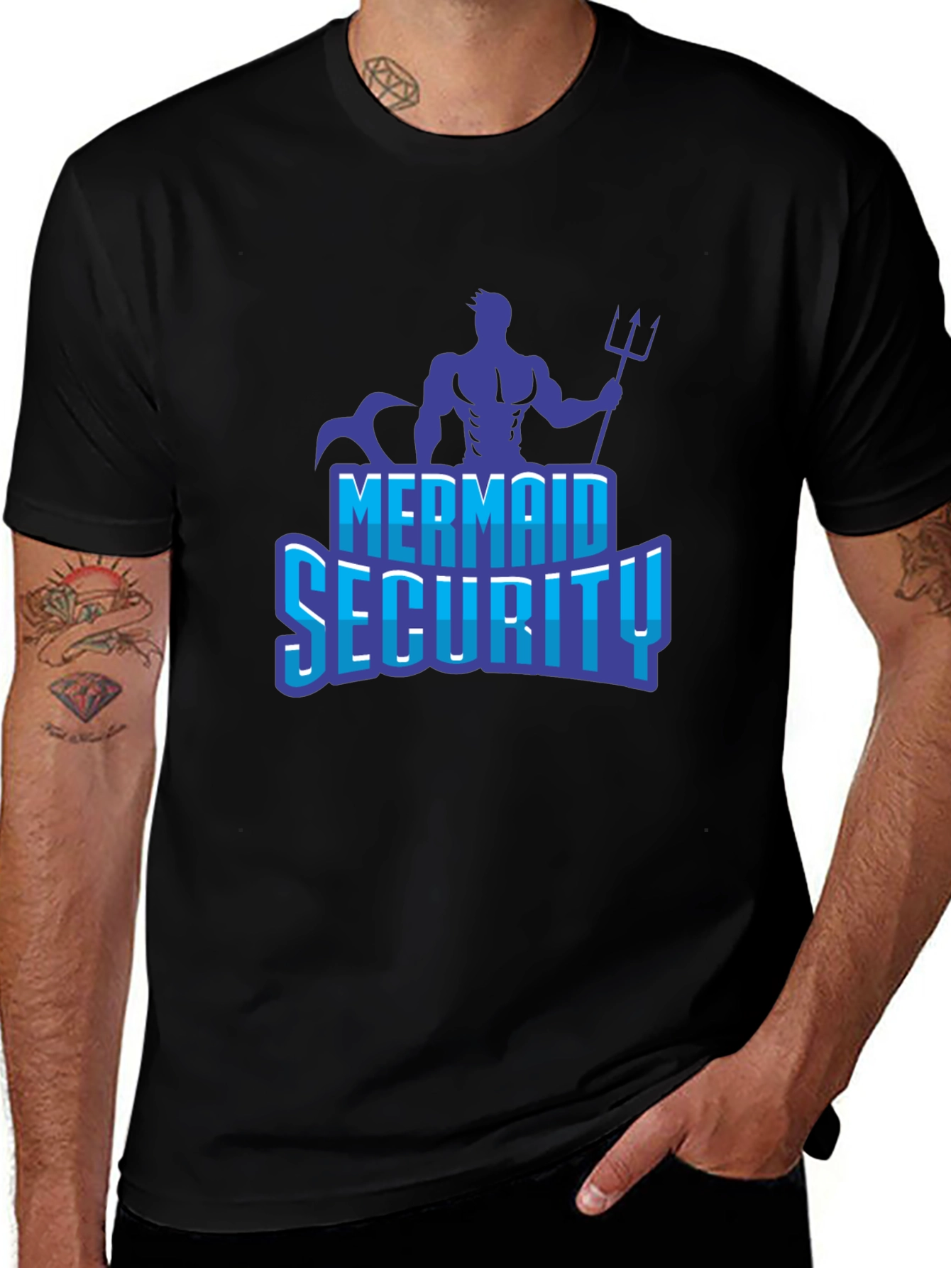Mermaid Security Graphic Tee - Black