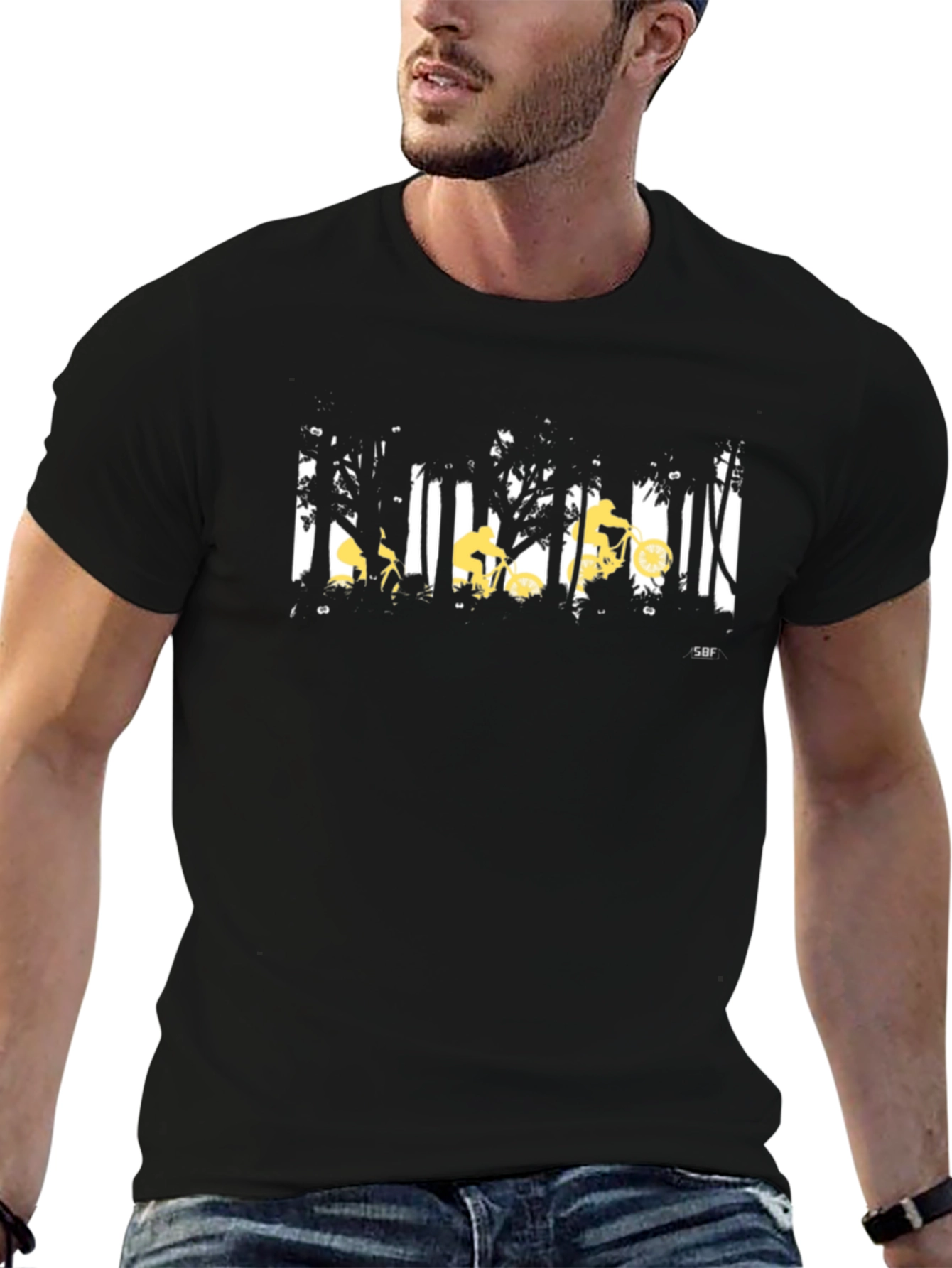 Mountain Biker Forest Graphic Tee