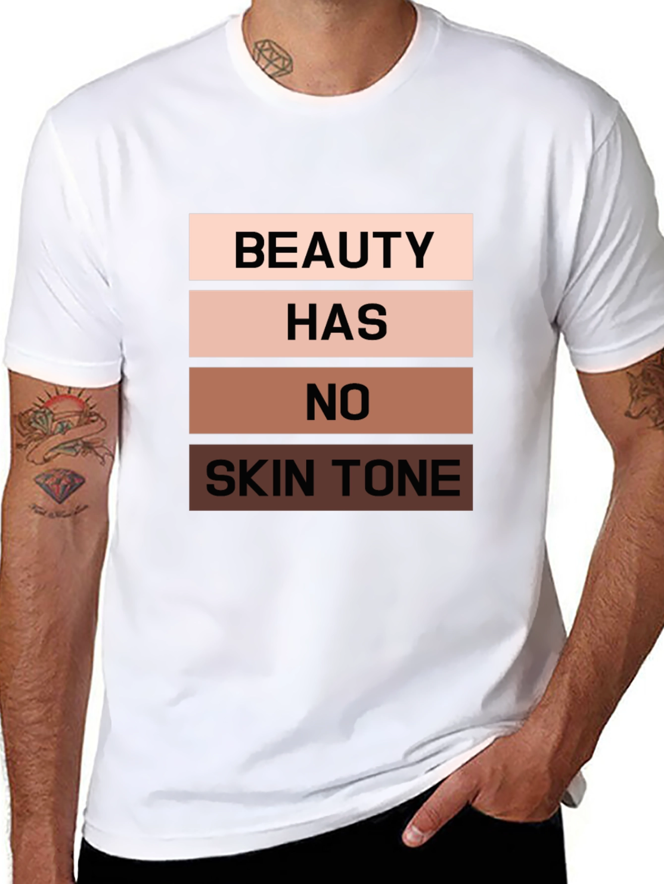 Beauty Has No Skin Tone Black T-Shirt