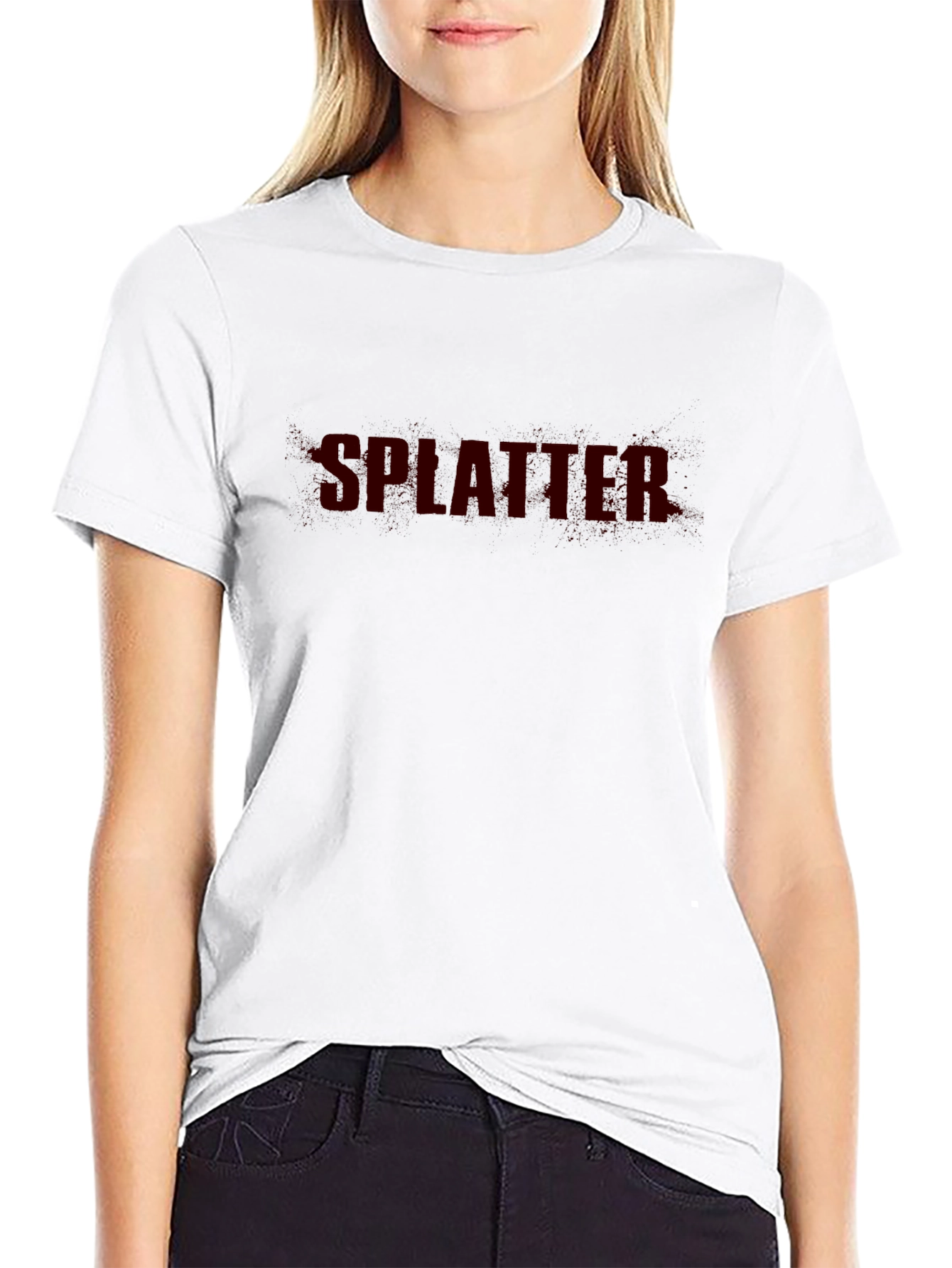 Splatter Graphic Print Black T-Shirt