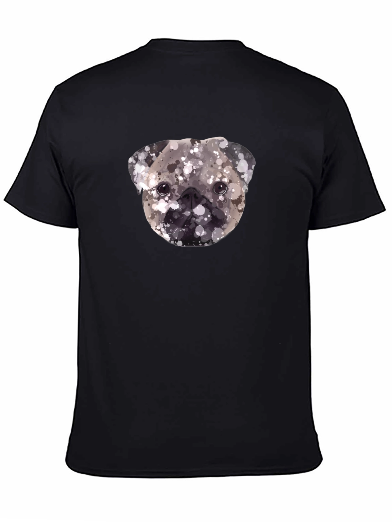 Pug Head Graphic Print Tee