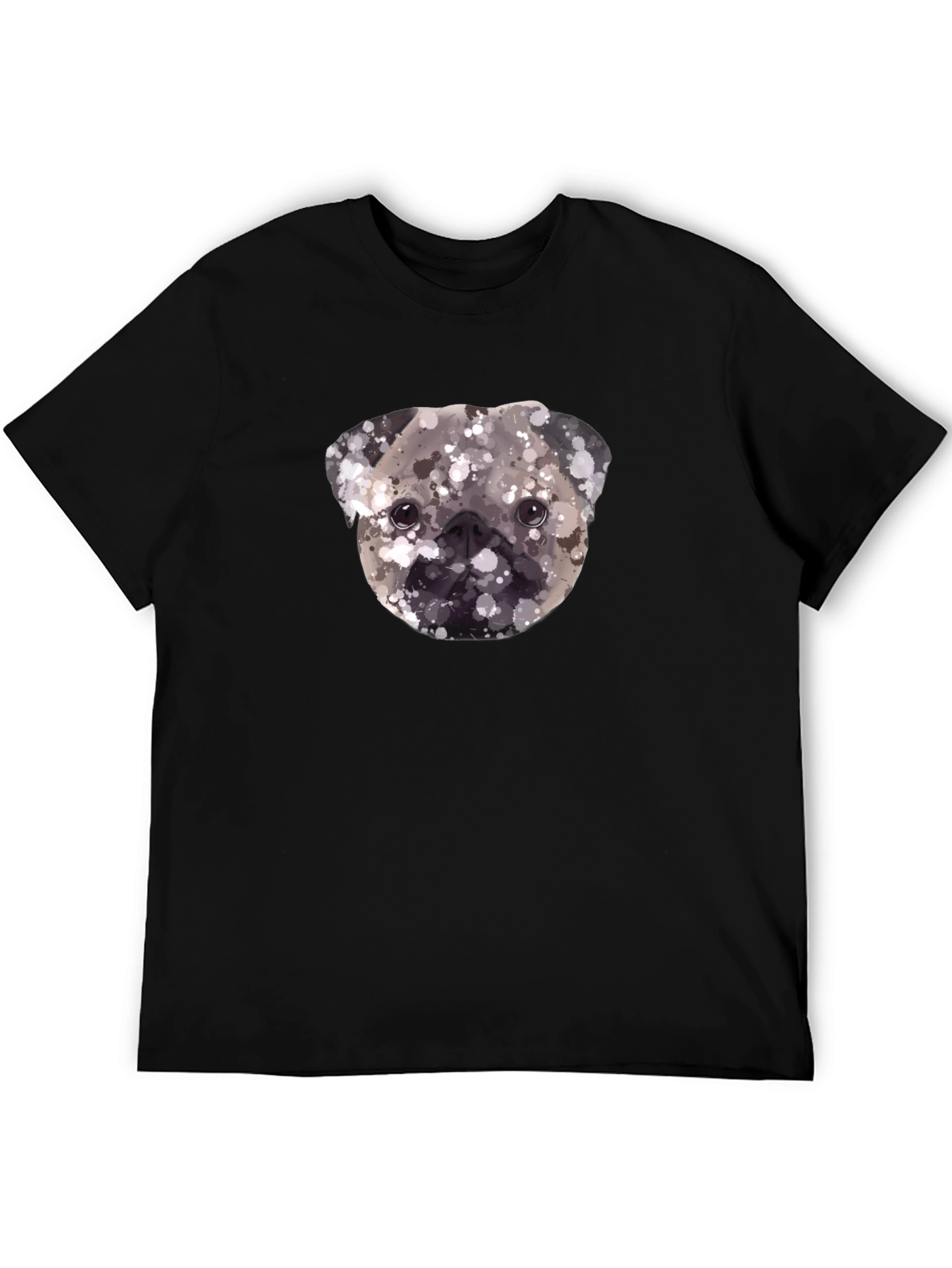 Pug Head Graphic Print Tee