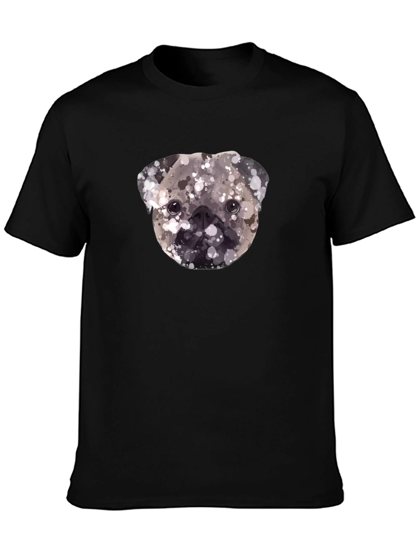 Pug Head Graphic Print Tee