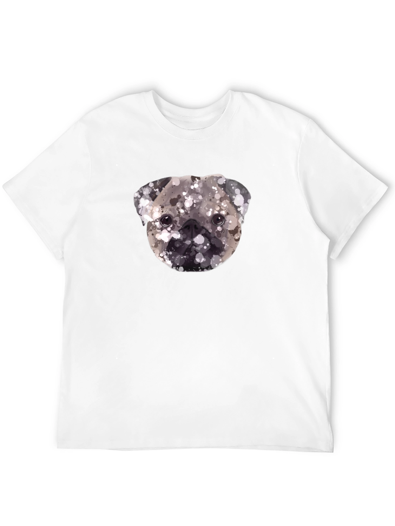 Pug Head Graphic Print Tee