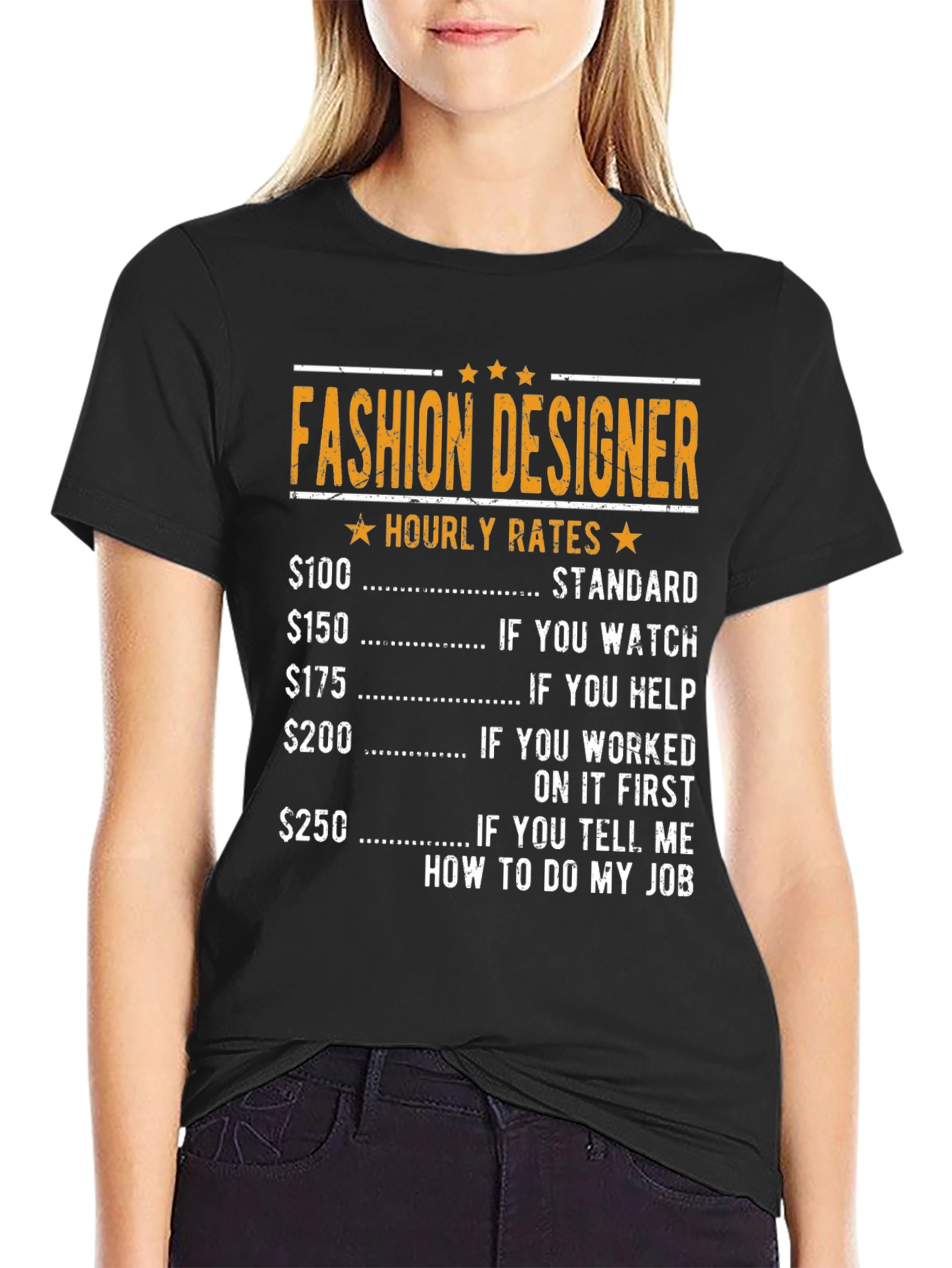 Fashion Designer Hourly Rate Humor T-Shirt