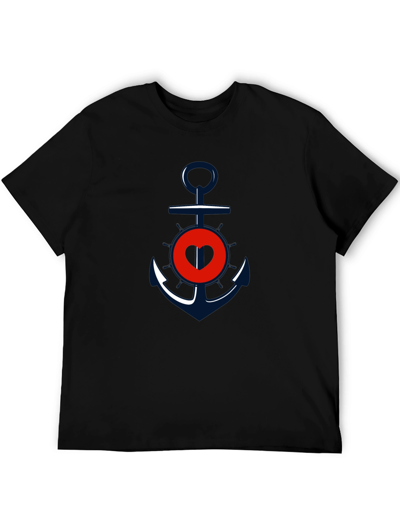Anchor Heart Graphic Tee - Black
