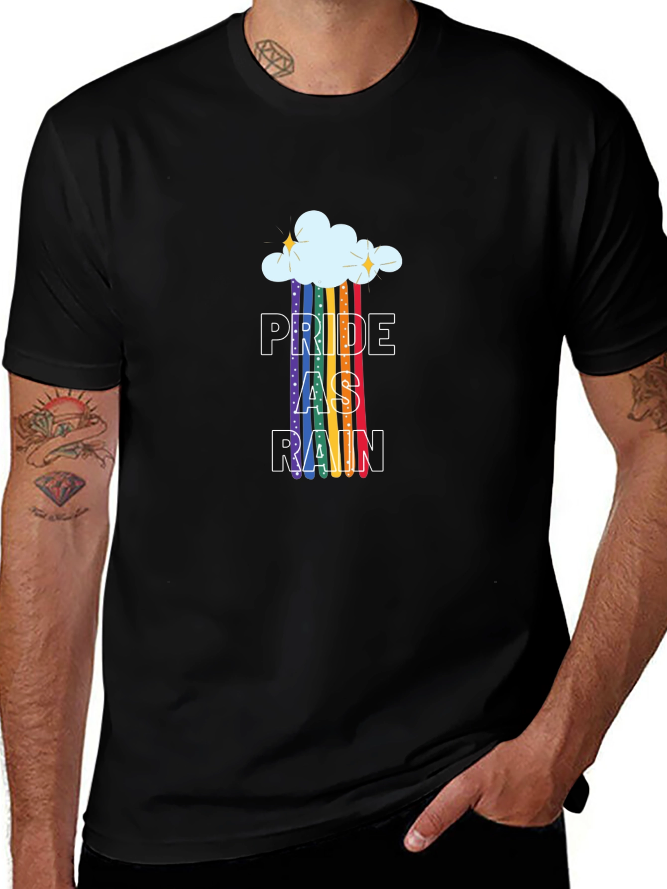 Pride As Rain T-Shirt - LGBTQ+ Rainbow Graphic Tee