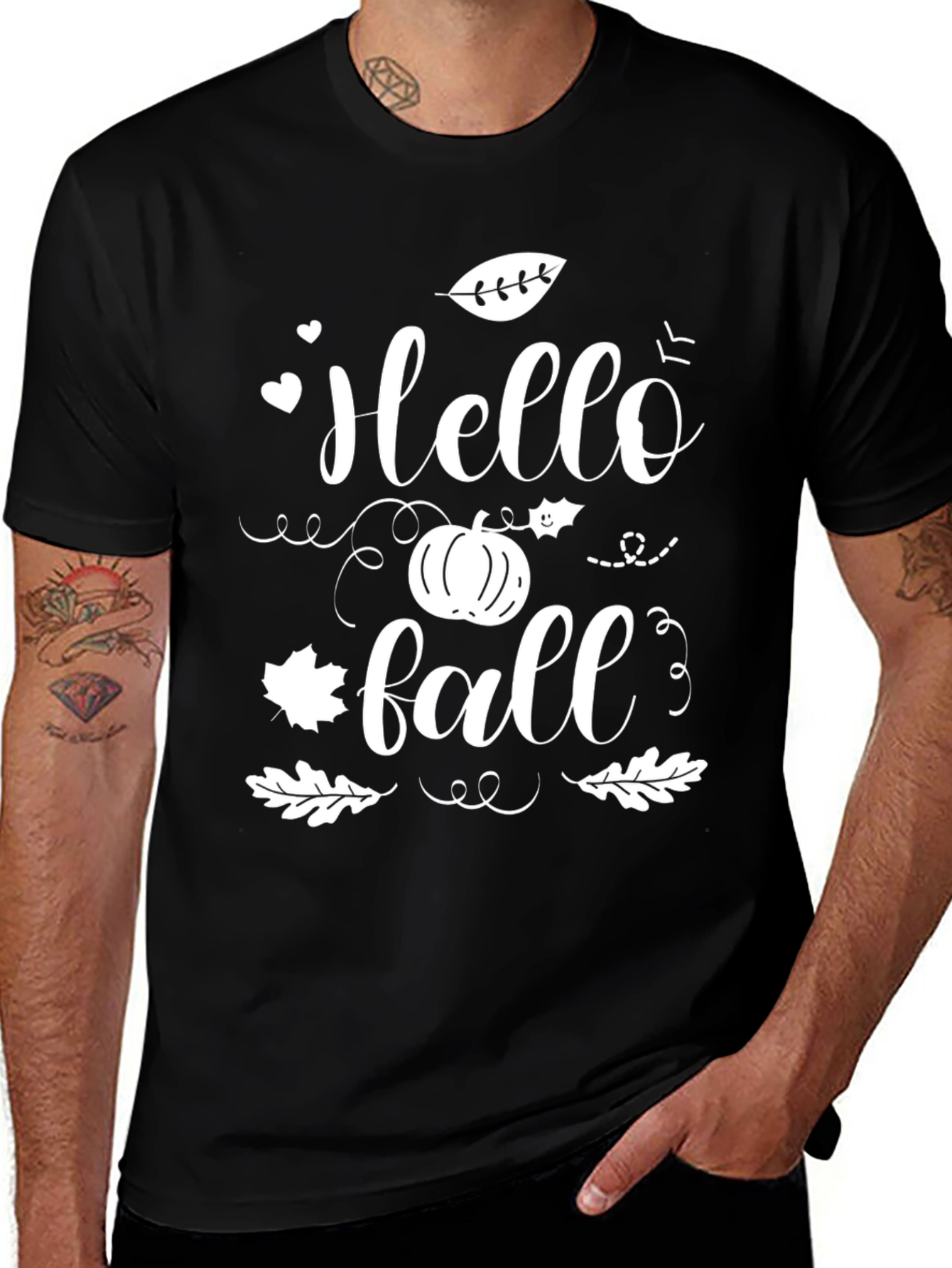Hello Fall Graphic Tee - Black