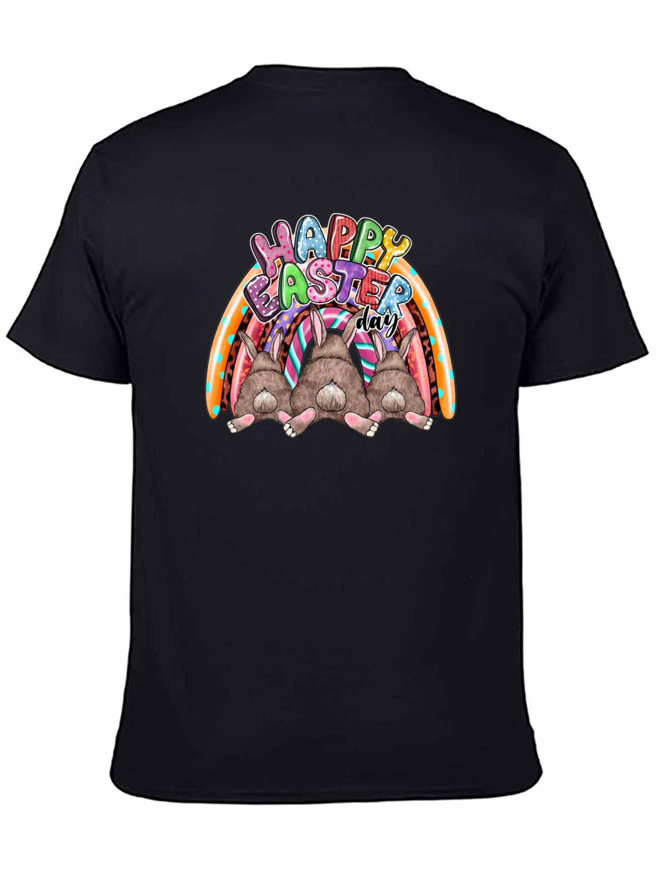 Happy Easter Day Bunny Rainbow T-Shirt