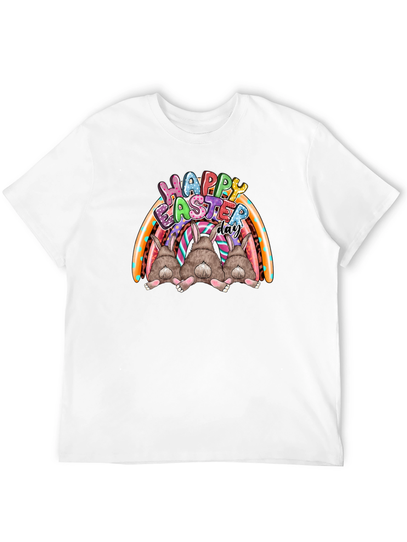 Happy Easter Day Bunny Rainbow T-Shirt