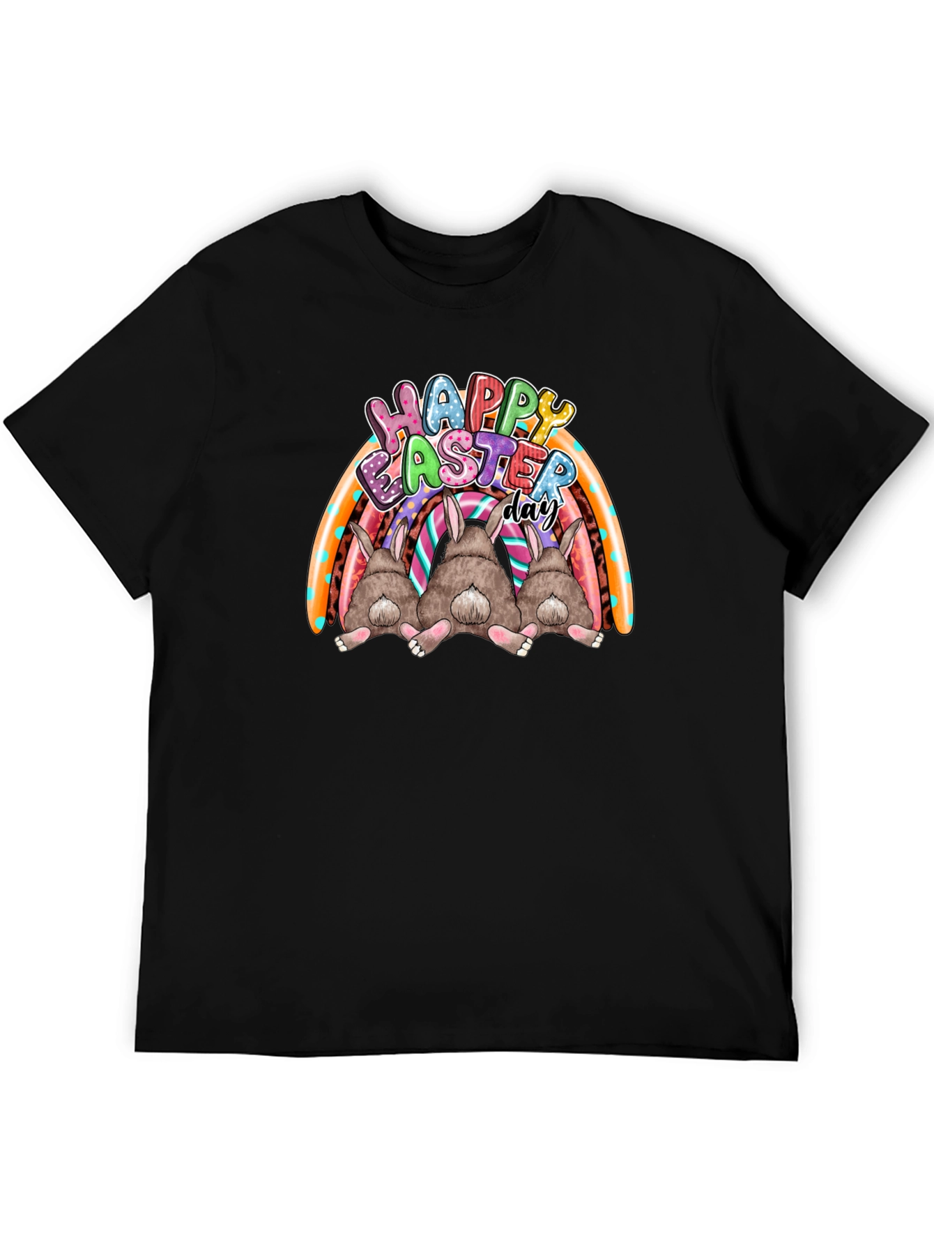 Happy Easter Day Bunny Rainbow T-Shirt
