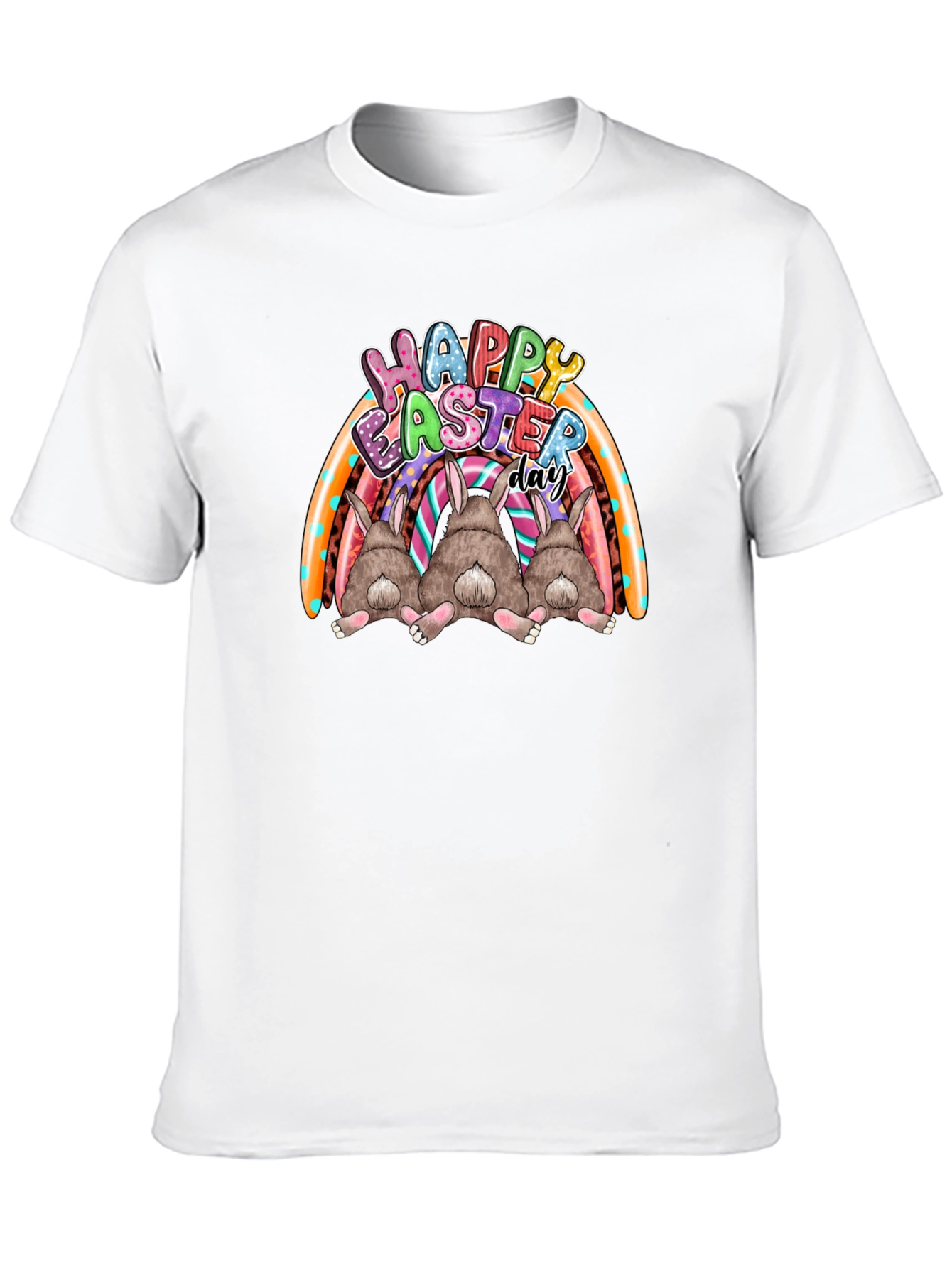 Happy Easter Day Bunny Rainbow T-Shirt
