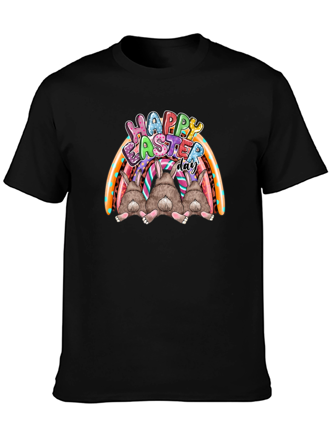 Happy Easter Day Bunny Rainbow T-Shirt