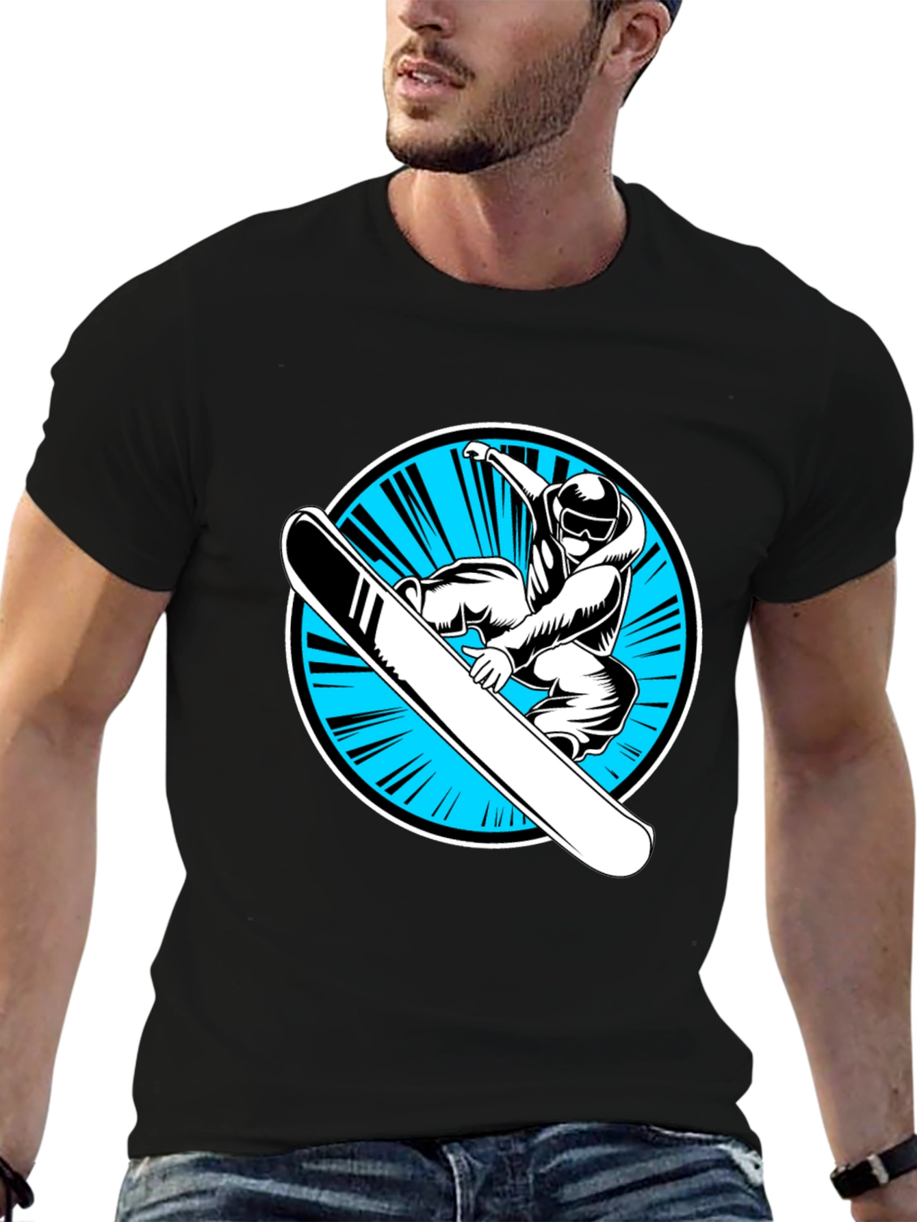 Snowboarder Graphic Black T-Shirt