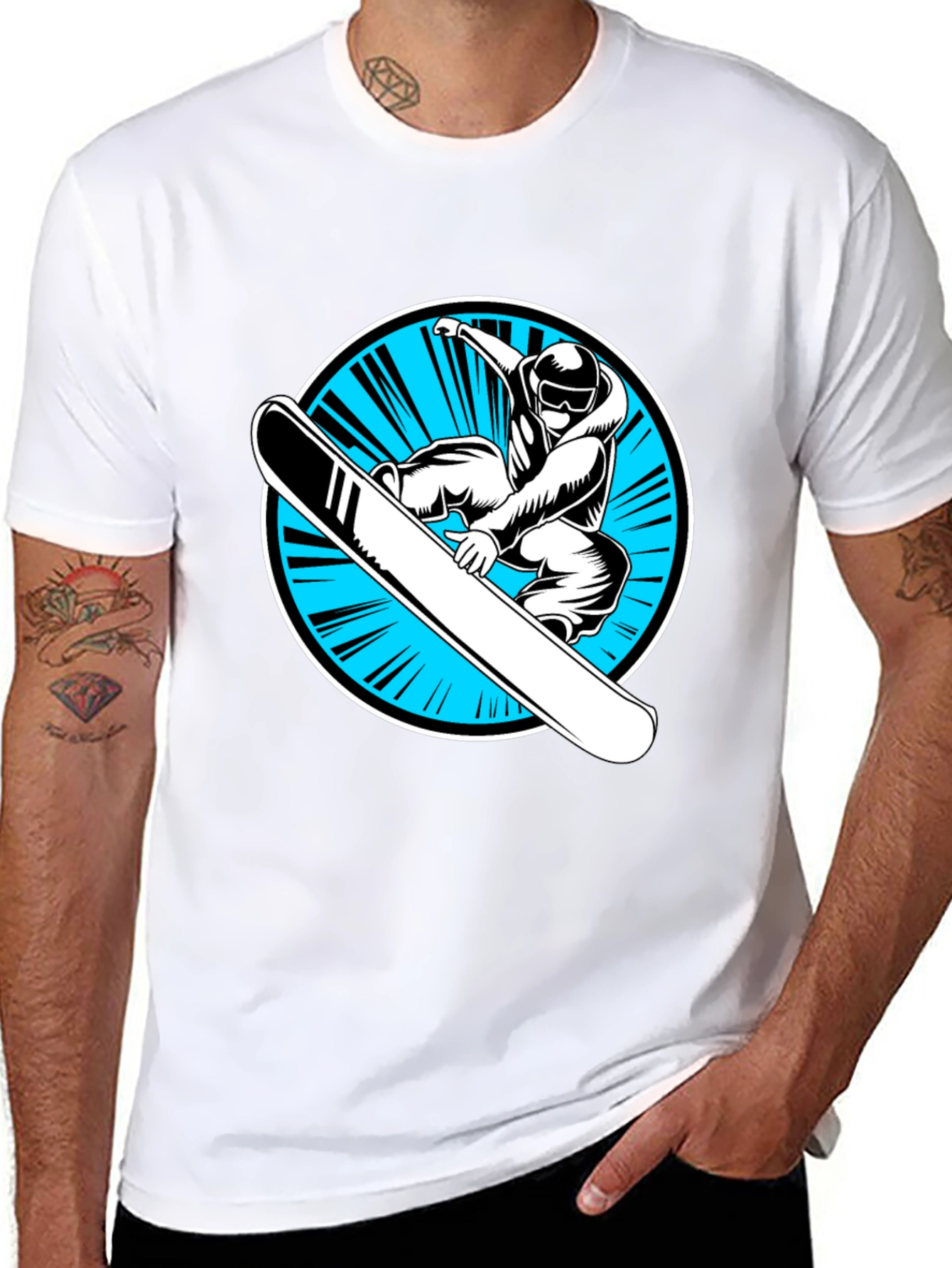 Snowboarder Graphic Black T-Shirt