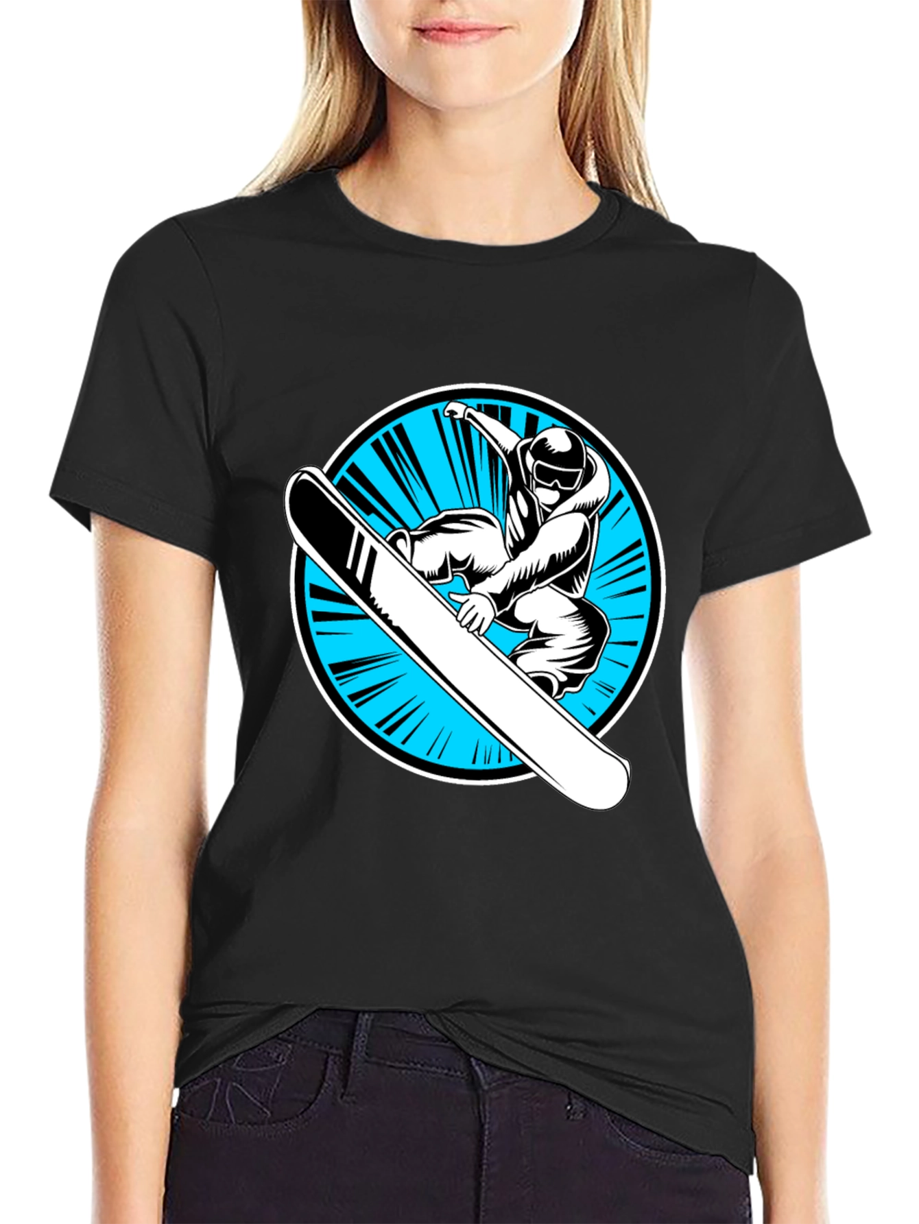 Snowboarder Graphic Black T-Shirt