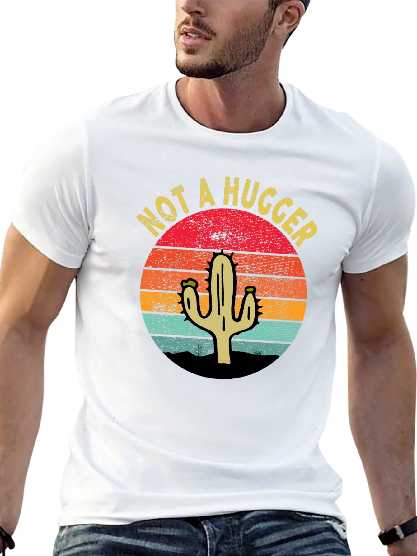 Not A Hugger Cactus Graphic T-Shirt - Unisex